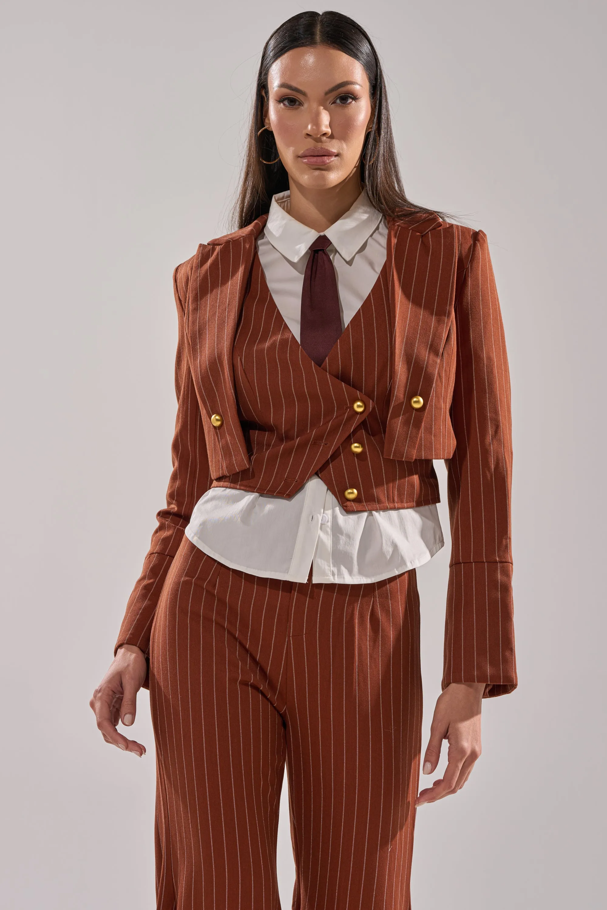 BUSINESS FIRST STRIPE BLAZER sold by AKIRA product image thumbnail 5