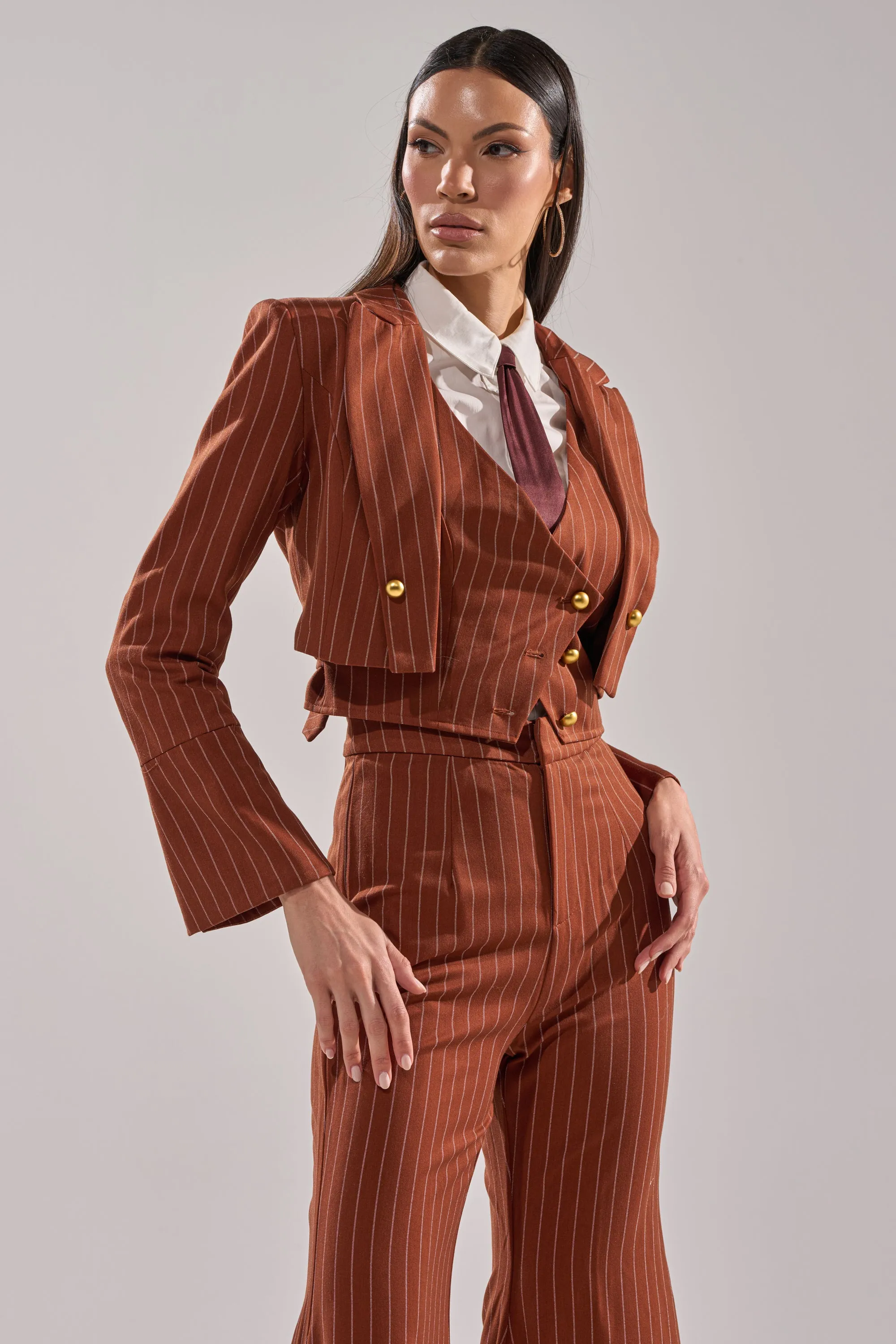 BUSINESS FIRST STRIPE BLAZER sold by AKIRA product image thumbnail 3