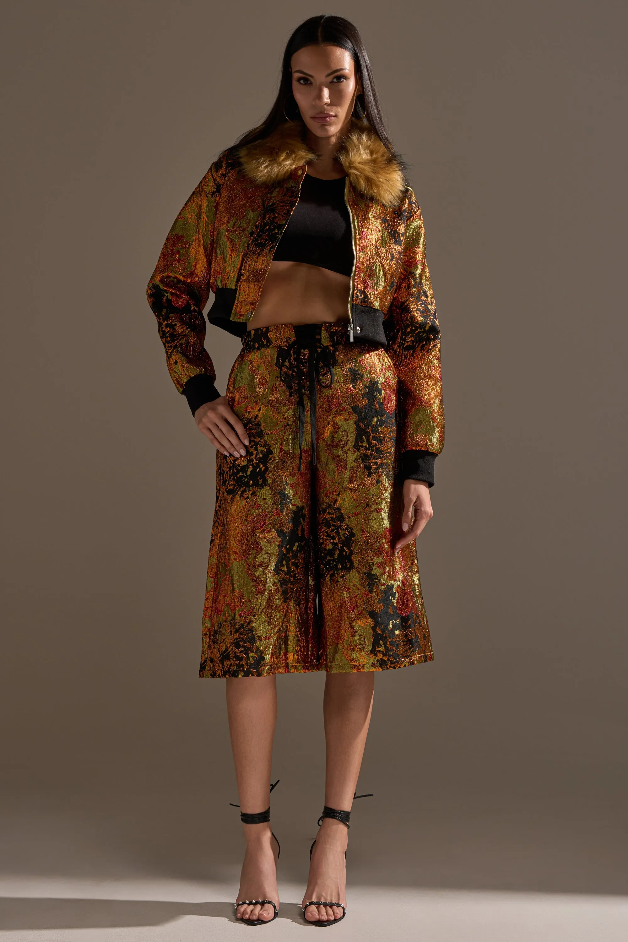 TWIN FLAME BROCADE BERMUDA SHORTS sold by AKIRA product image thumbnail 5