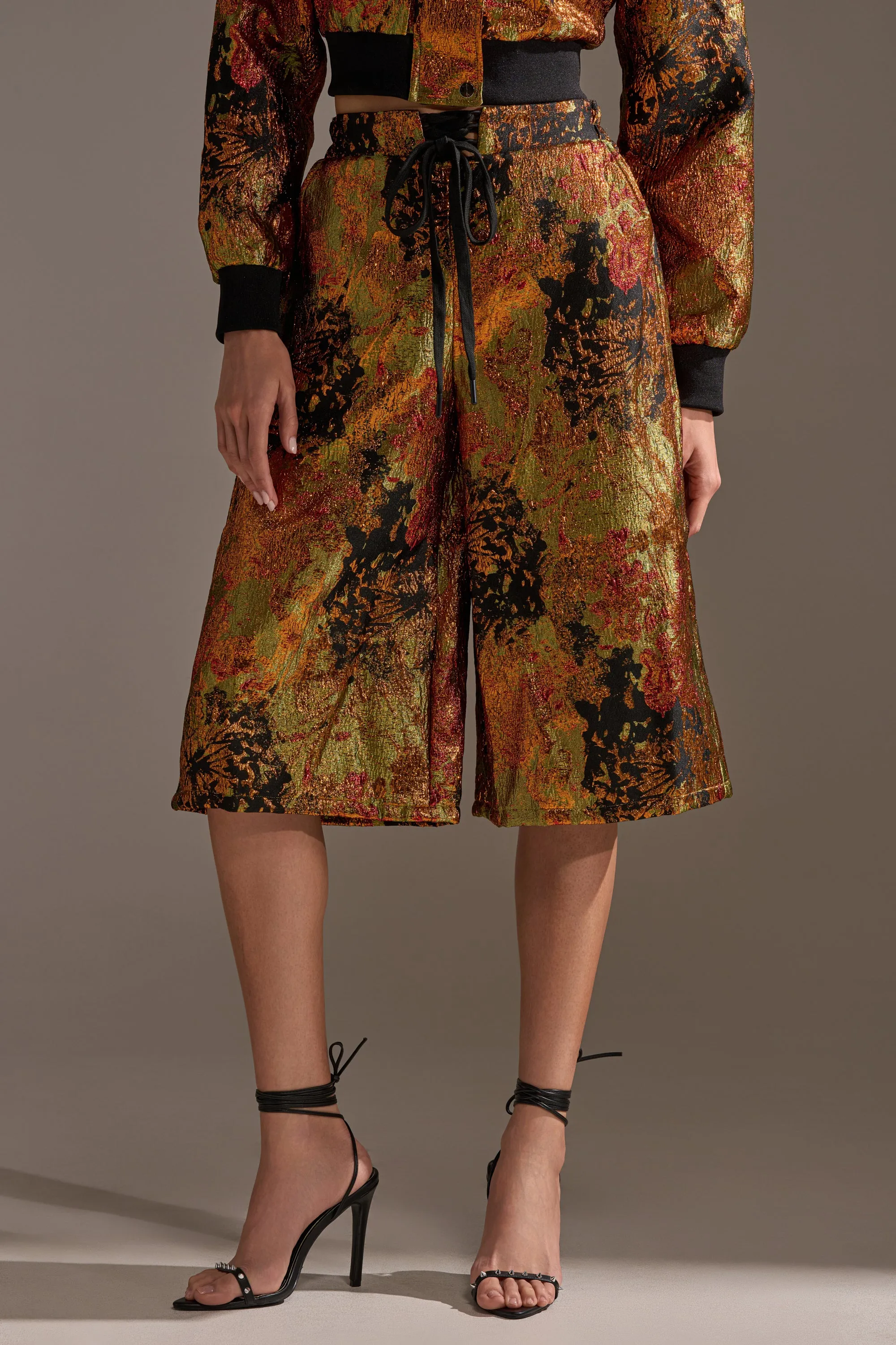 TWIN FLAME BROCADE BERMUDA SHORTS sold by AKIRA product image thumbnail 2