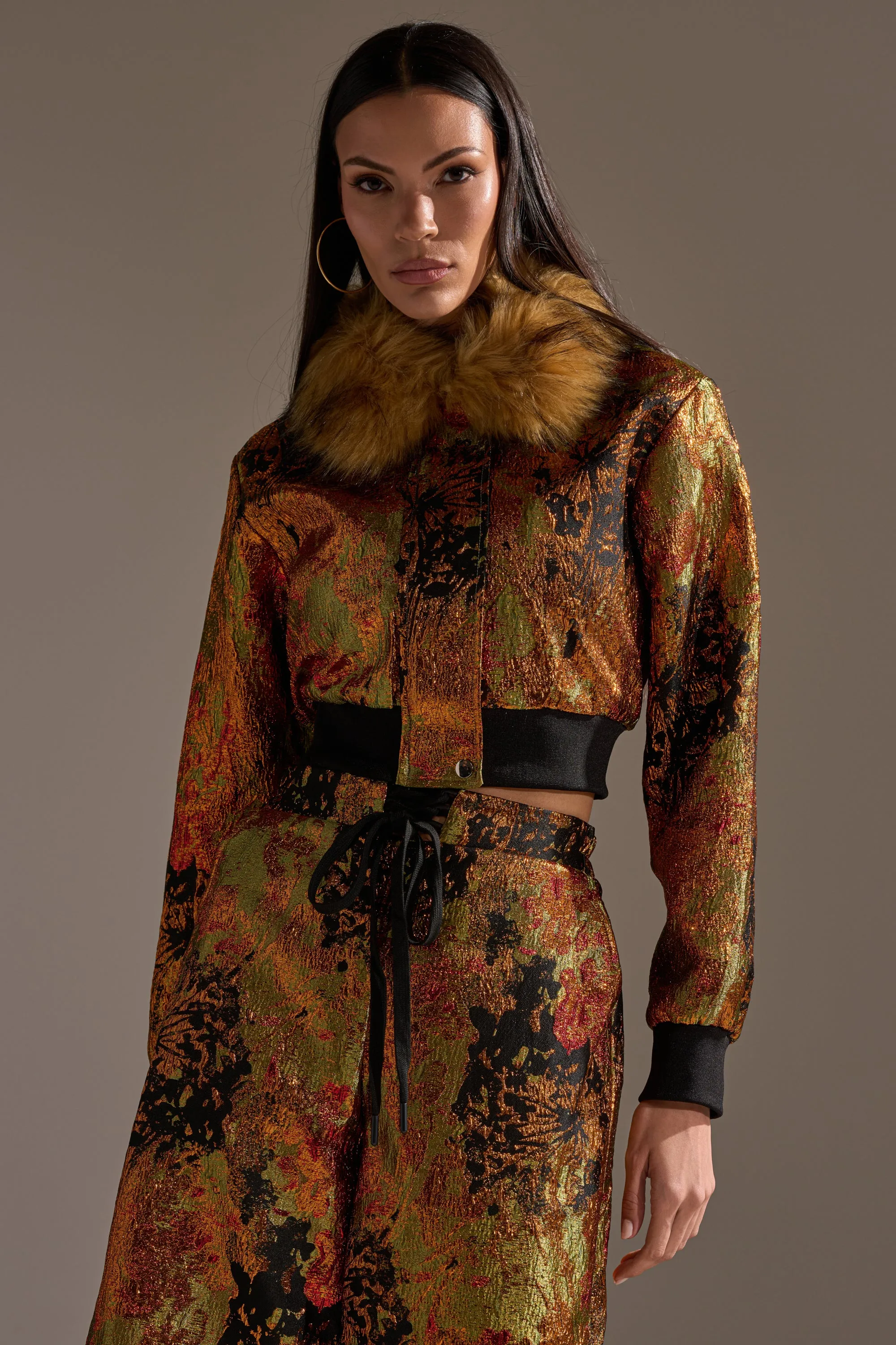 TWIN FLAME BROCADE BOMBER sold by AKIRA product image thumbnail 5