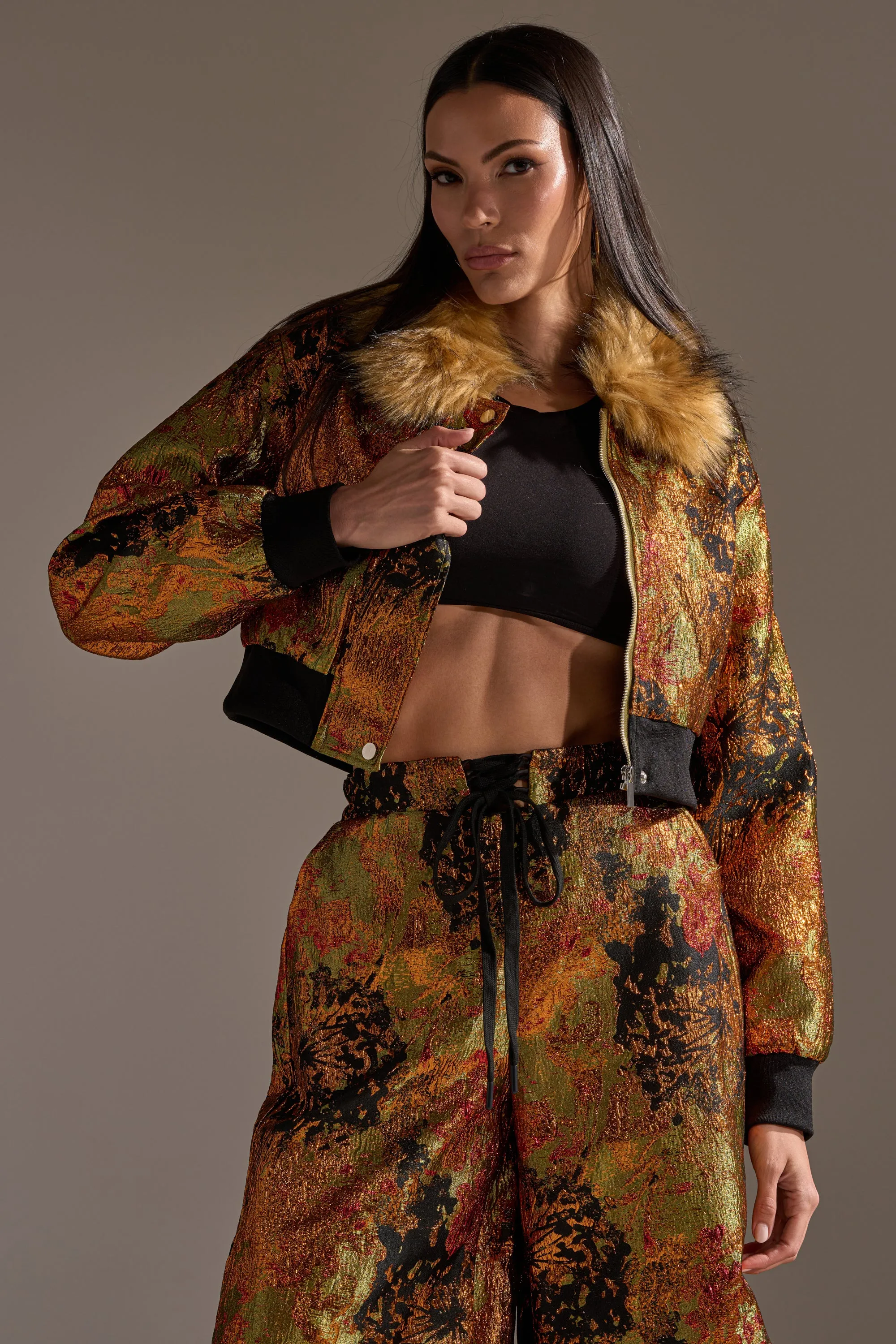 TWIN FLAME BROCADE BOMBER sold by AKIRA product image thumbnail 4
