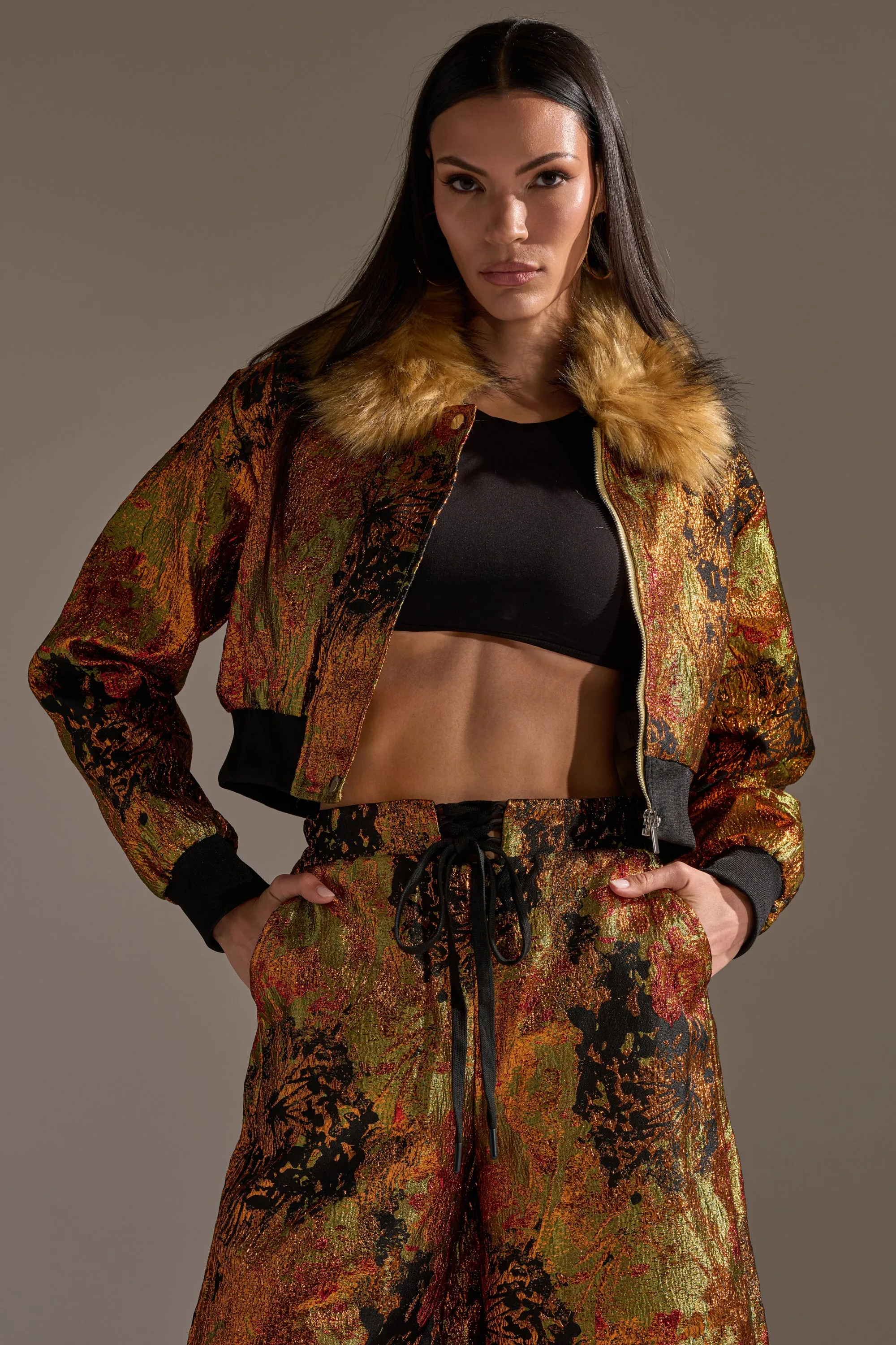 TWIN FLAME BROCADE BOMBER sold by AKIRA product image thumbnail 2