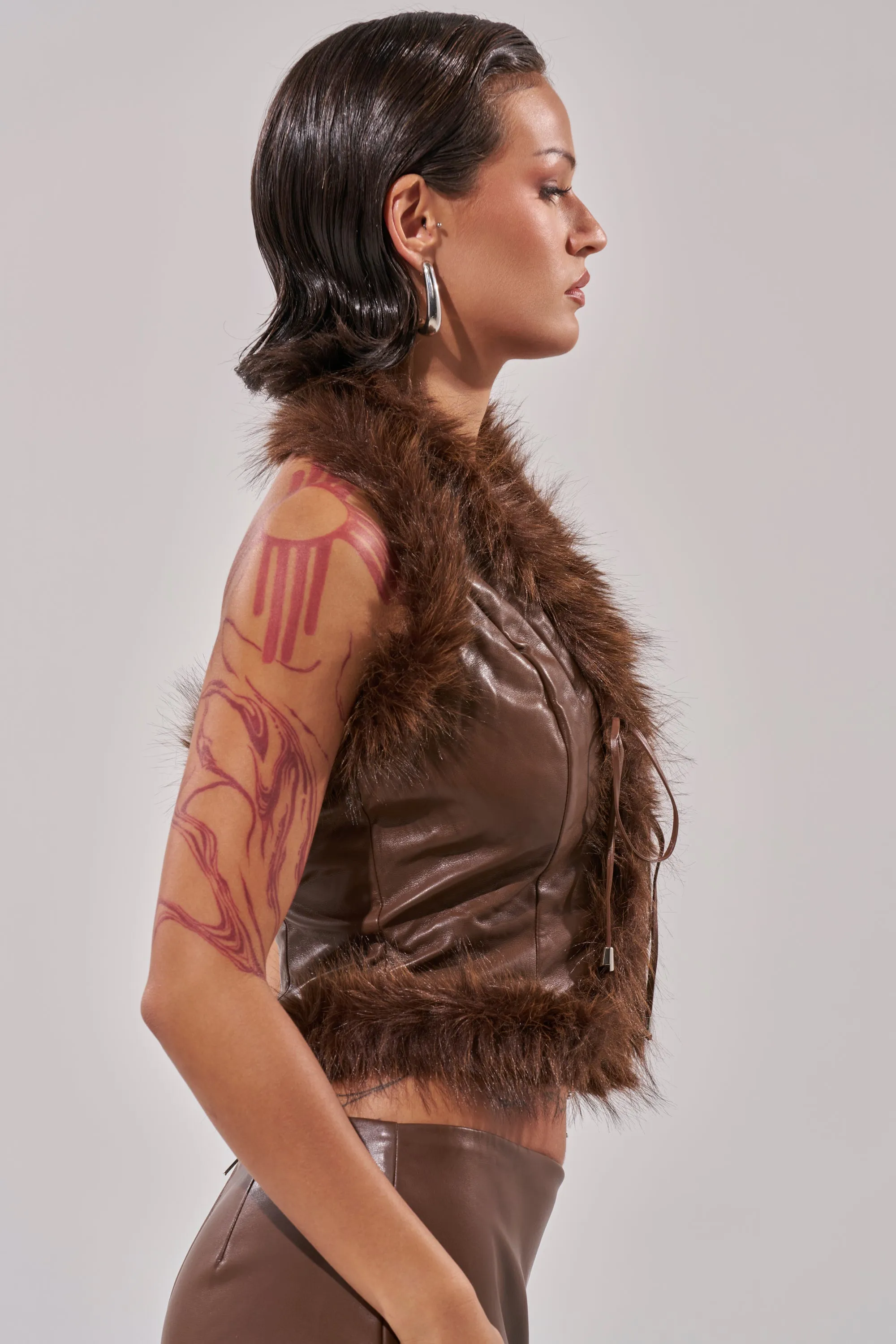 CANT MISS ME FAUX LEATHER FUR CORSET sold by AKIRA product image thumbnail 4