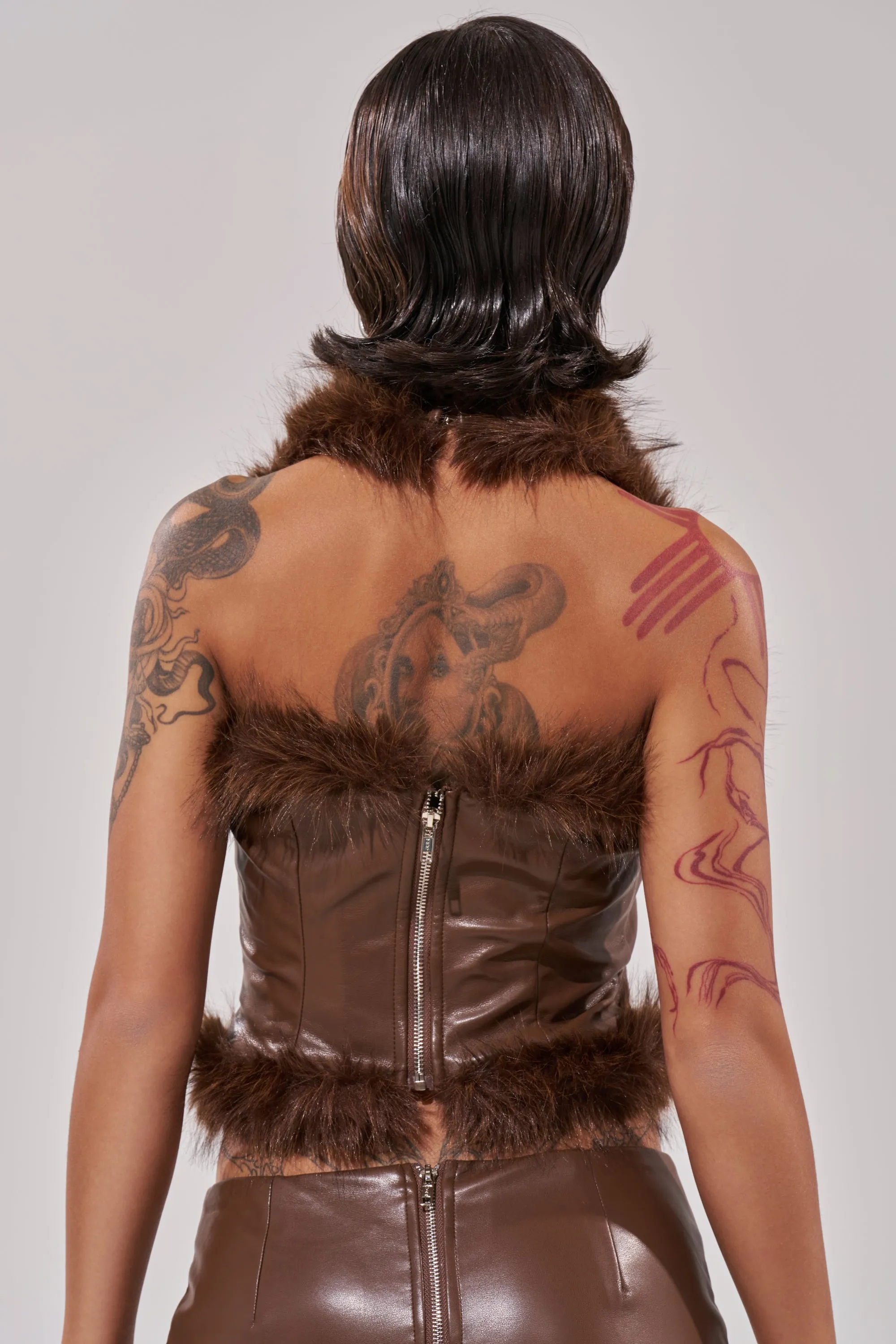 CANT MISS ME FAUX LEATHER FUR CORSET sold by AKIRA product image thumbnail 5