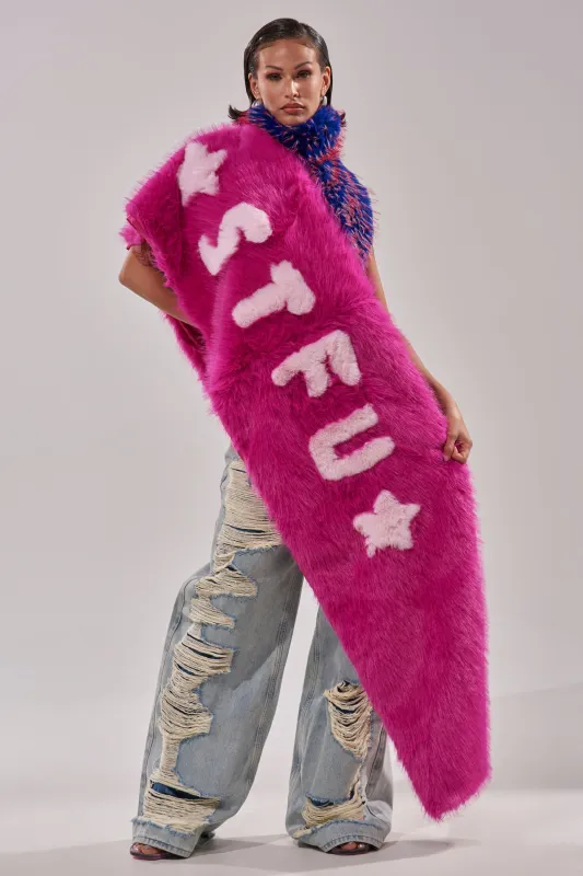 STFU FAUX FUR SCARF sold by AKIRA