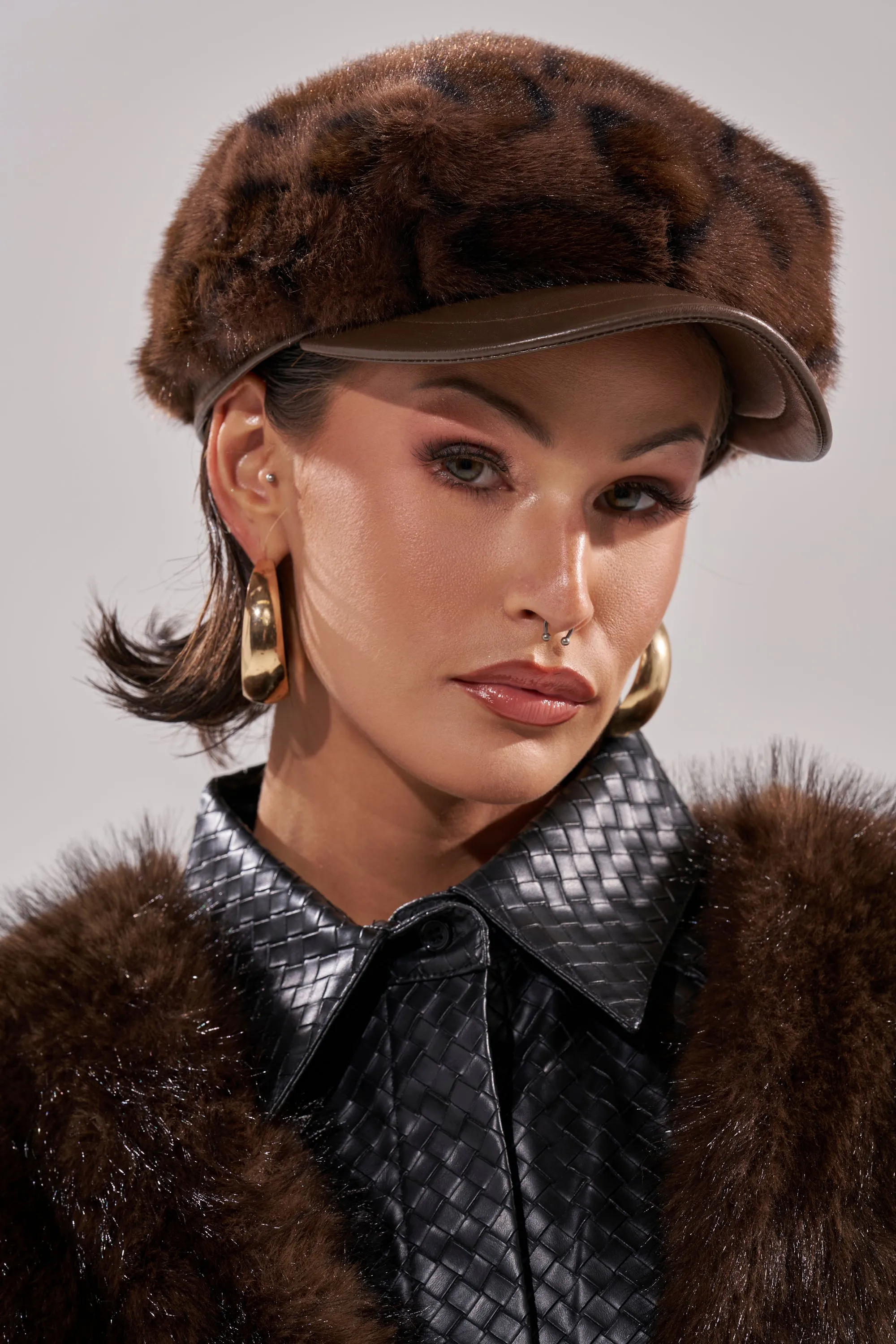 I AM THE LUXURY FAUX FUR BRIM HAT sold by AKIRA