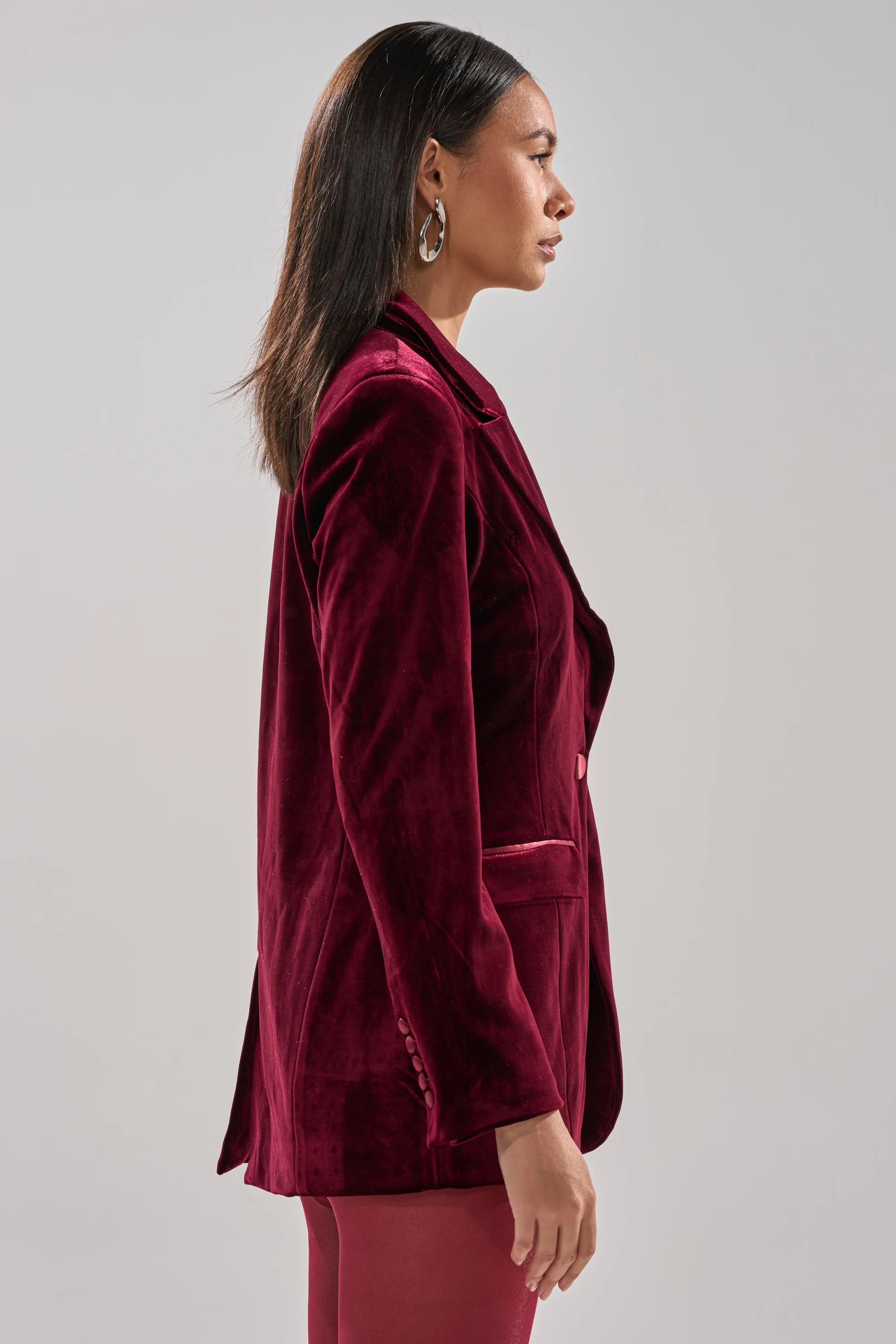 LUXE VELVET TUXEDO BLAZER sold by AKIRA product image thumbnail 4