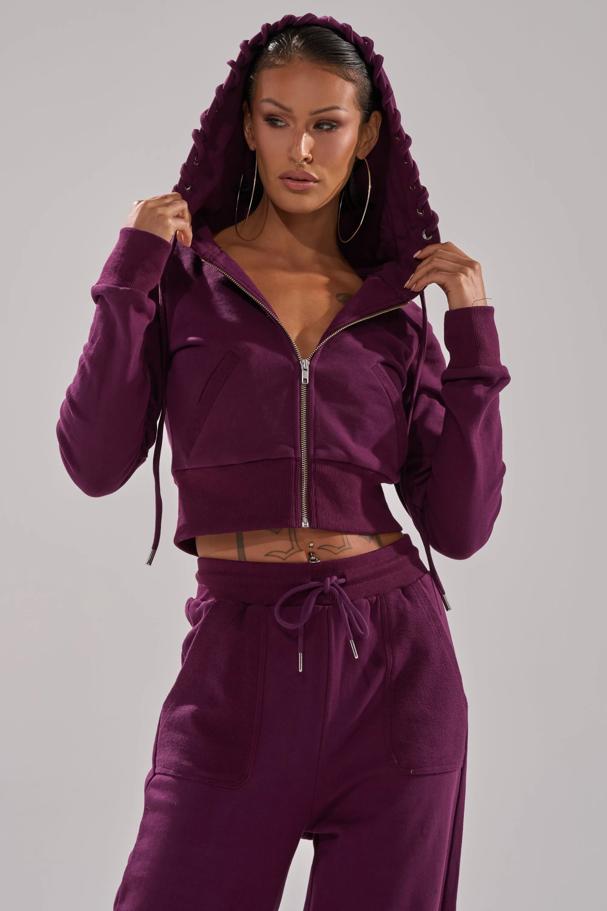 SHE'S GONE, YOU'RE FINE ZIP UP SWEATSHIRT sold by AKIRA