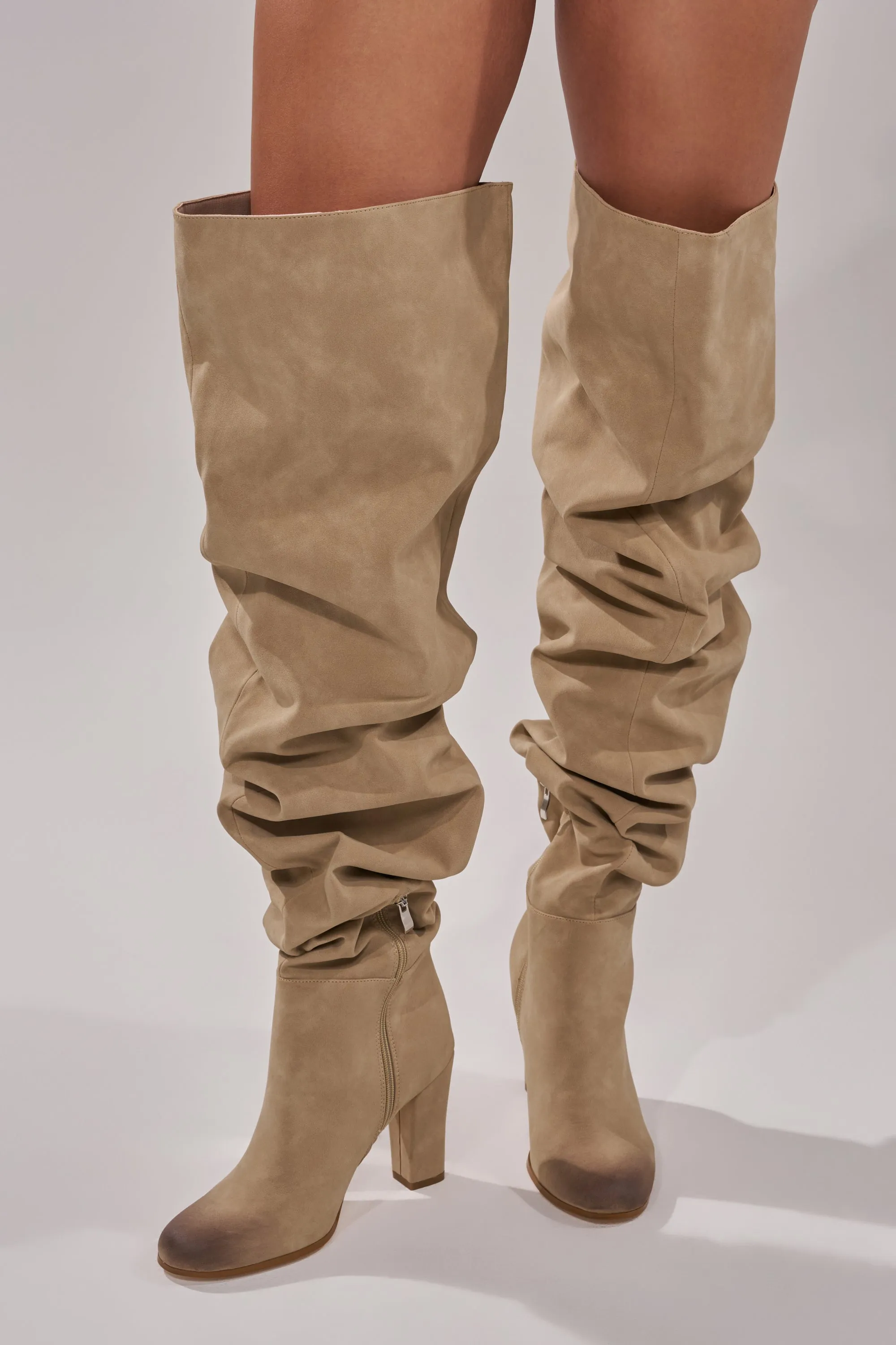 AZALEA WANG NANETTE TAUPE SLOUCHY BOOT sold by AKIRA product image thumbnail 2