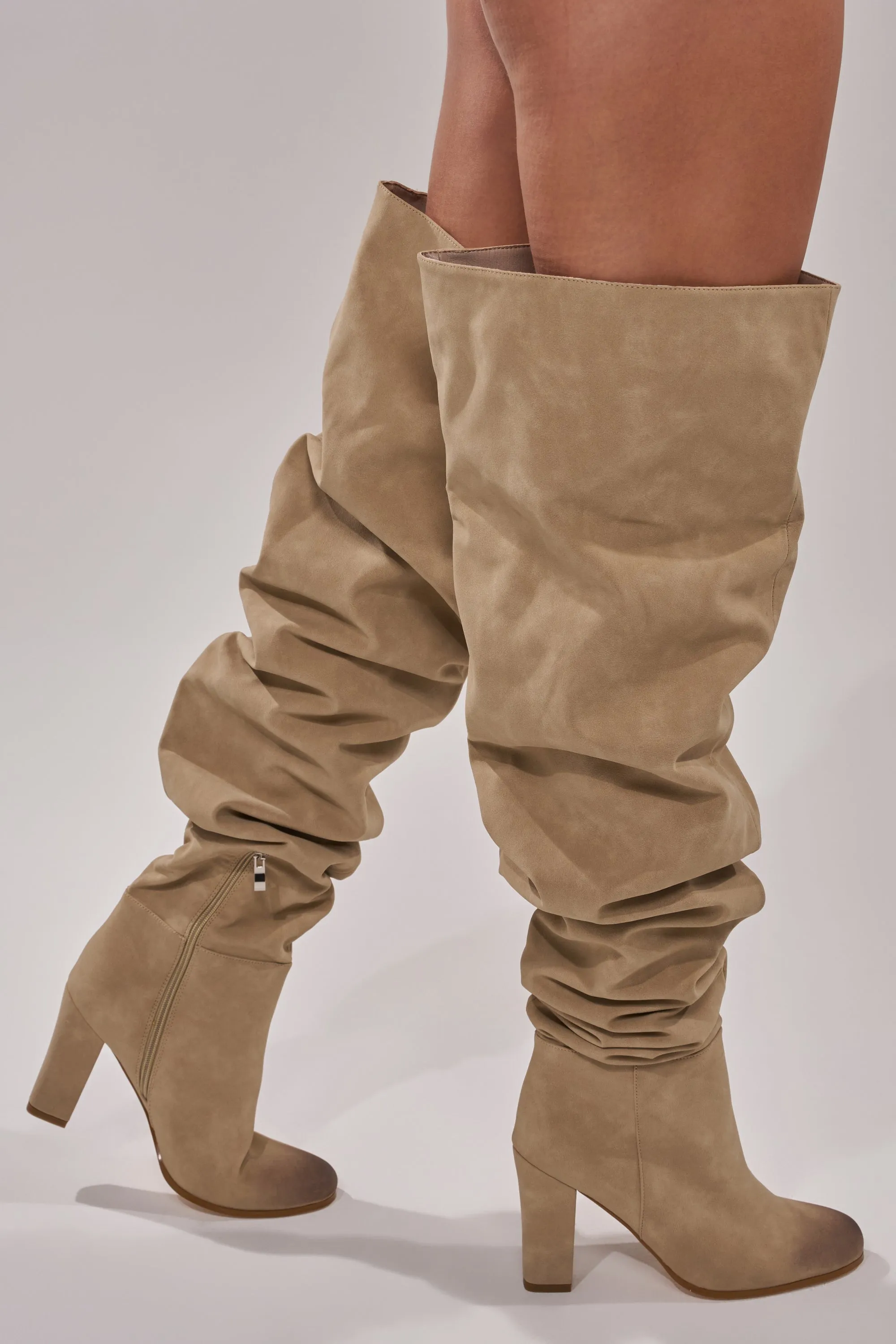 AZALEA WANG NANETTE TAUPE SLOUCHY BOOT sold by AKIRA product image thumbnail 3