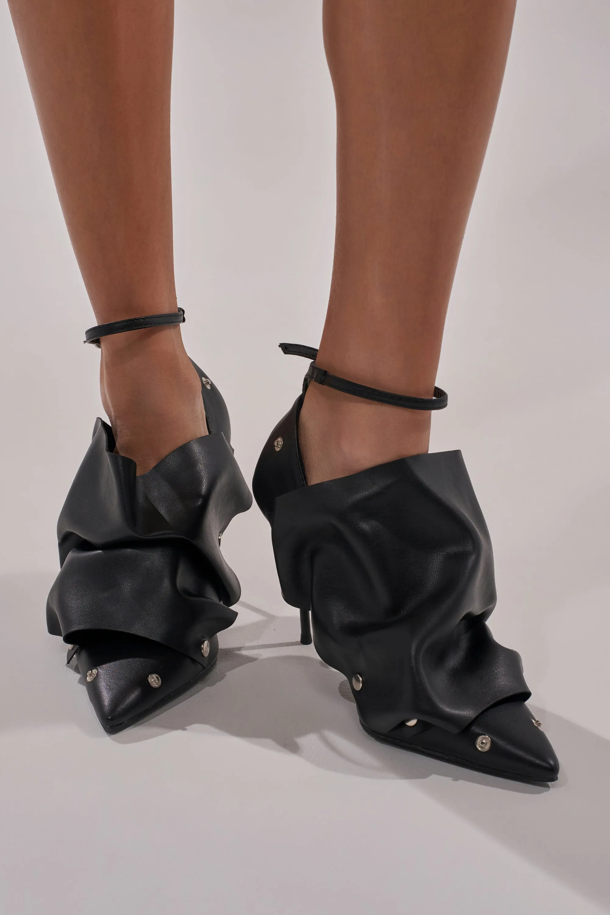 AZALEA WANG IMOGALE BLACK SILVER HARDWARE STILETTO PUMP sold by AKIRA product image thumbnail 3