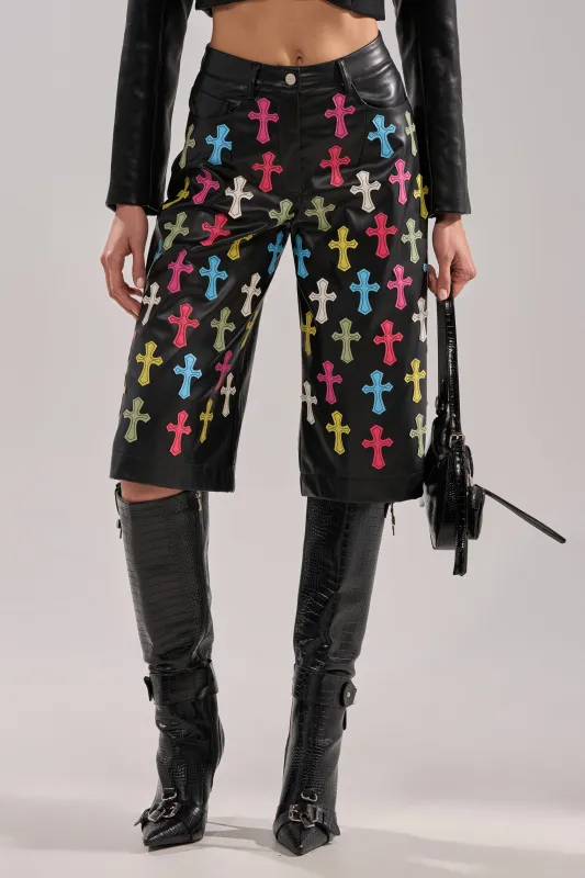 BLESSED SO HARD BERMUDA SHORT sold by AKIRA