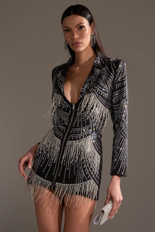 NOT YOUR BABE RHINESTONE BLAZER DRESS sold by AKIRA