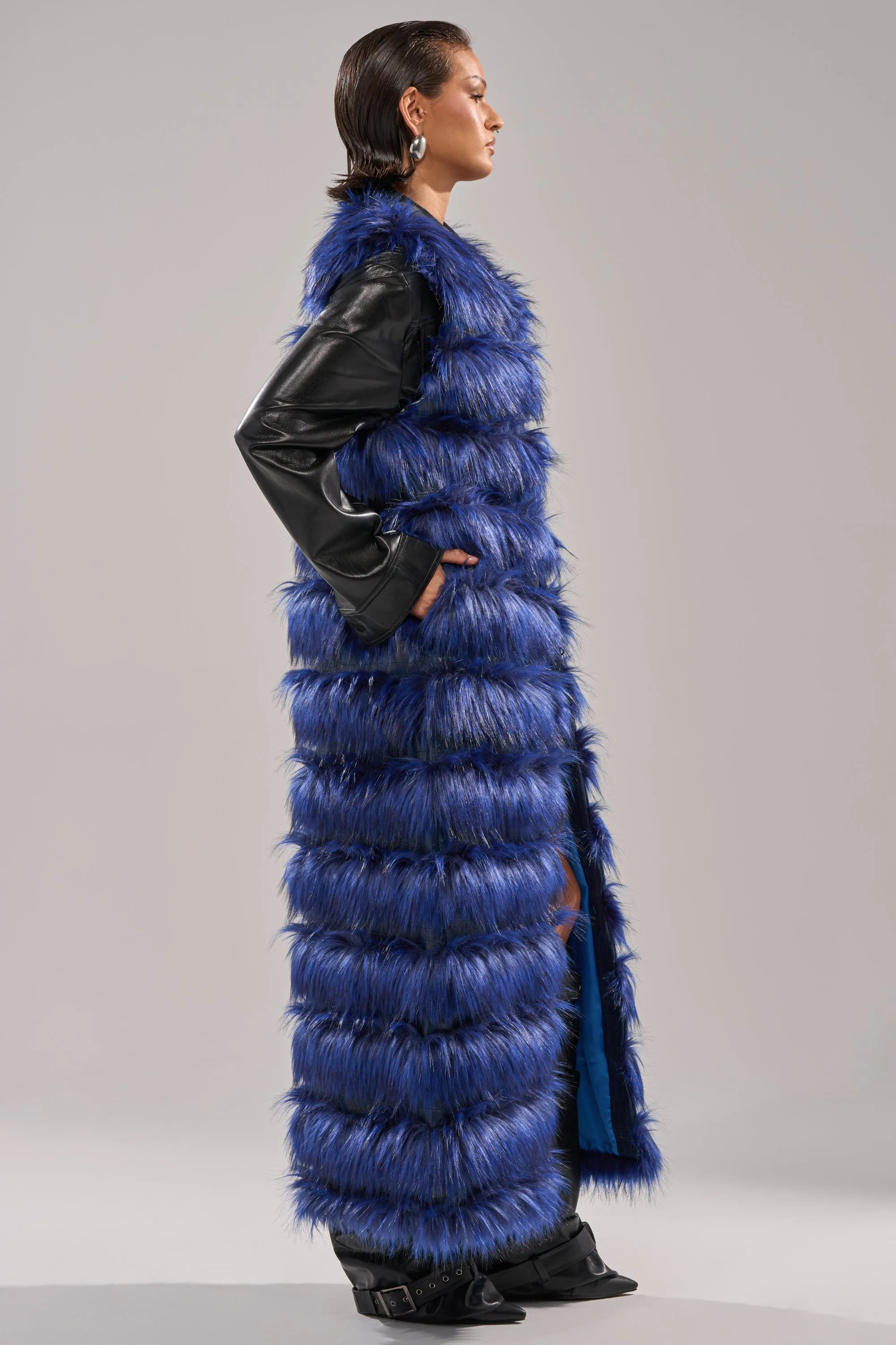 RIZZA PANELED FUR VEST sold by AKIRA product image thumbnail 4