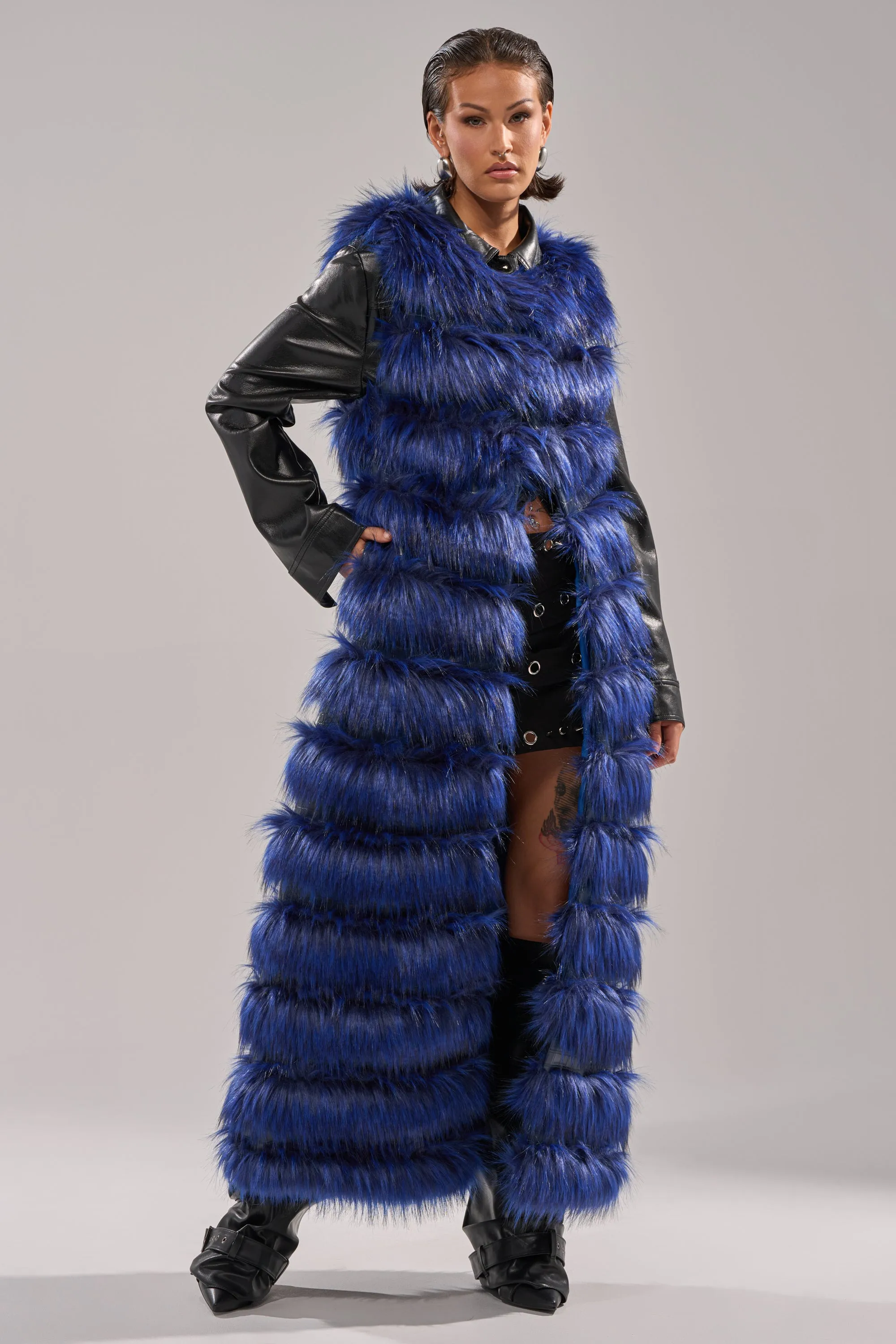 RIZZA PANELED FUR VEST sold by AKIRA