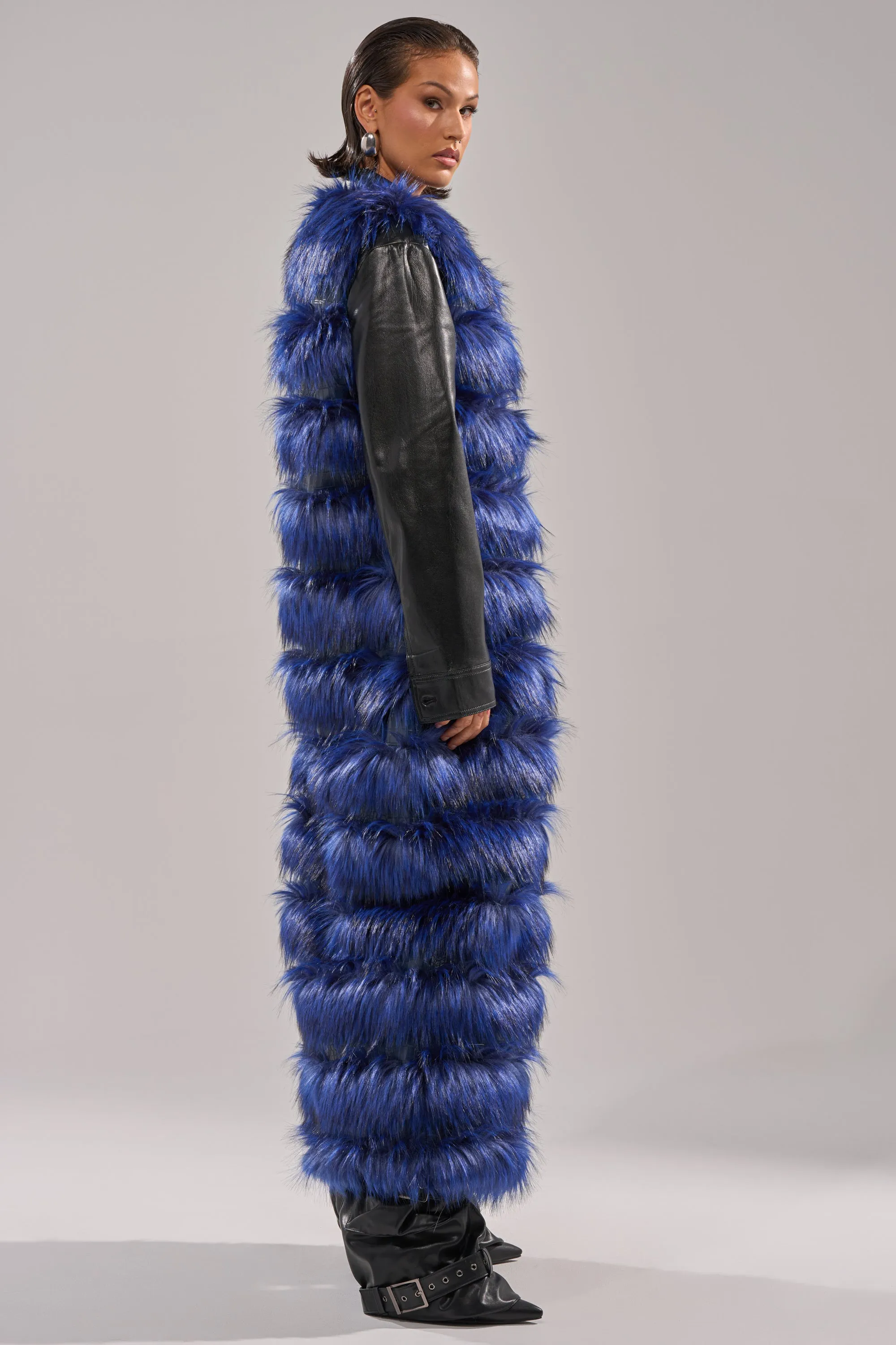 RIZZA PANELED FUR VEST sold by AKIRA product image thumbnail 5