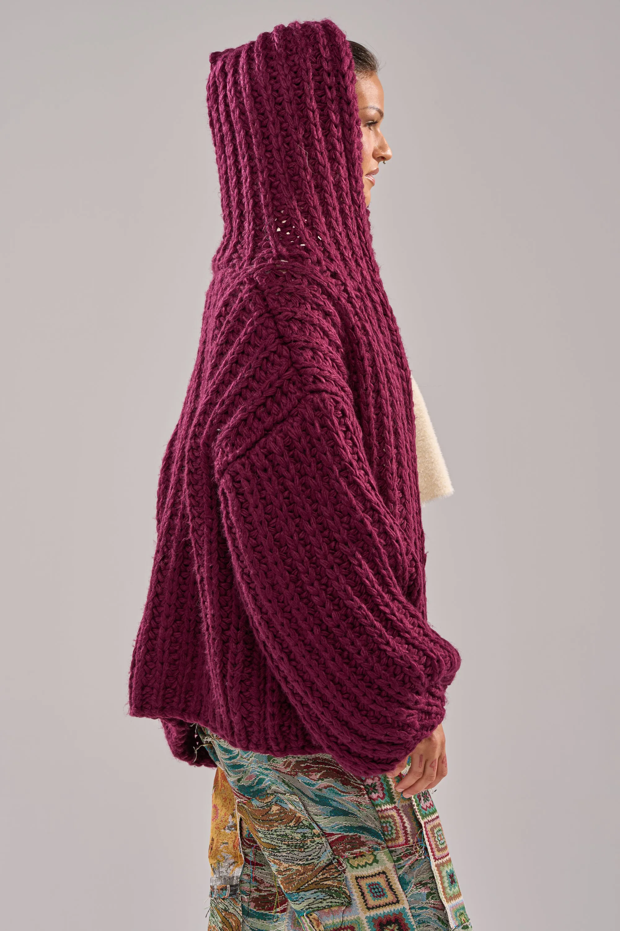 COZY CROCHET HOODED CARDIGAN sold by AKIRA product image thumbnail 5