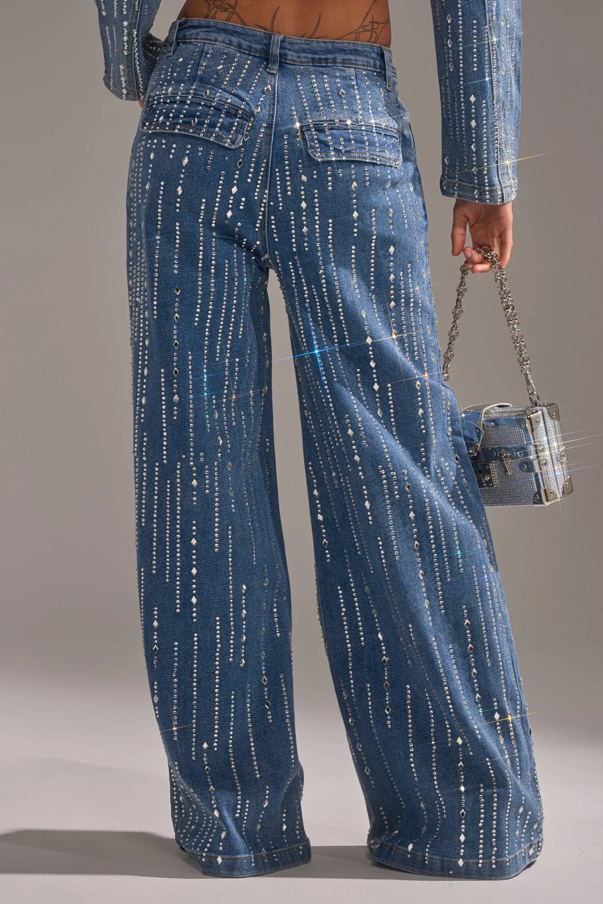 NEVER COME DOWN RHINESTONE DENIM sold by AKIRA product image thumbnail 5