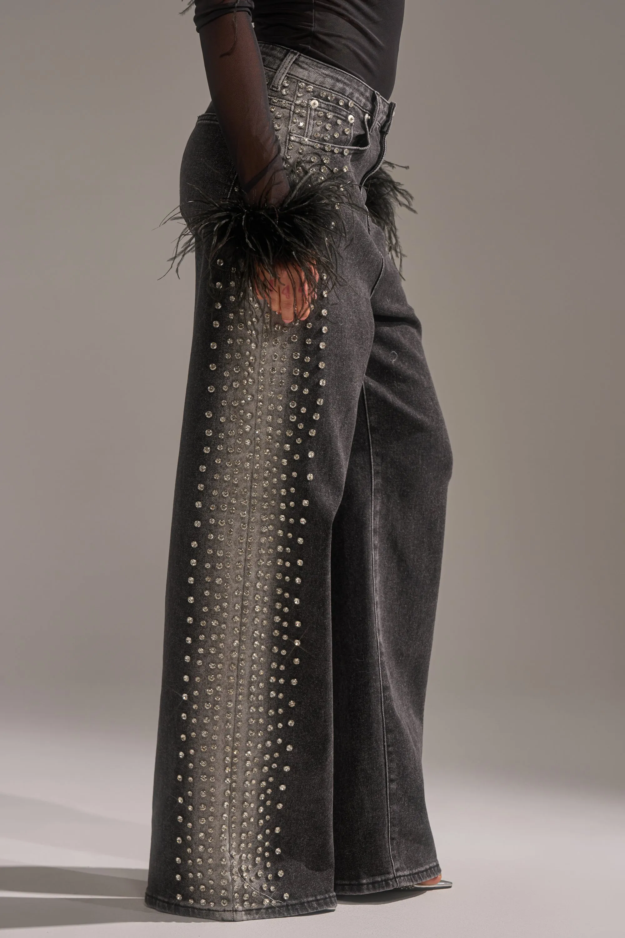 FREAKING FIRE EMBELLISHED DENIM sold by AKIRA product image thumbnail 2