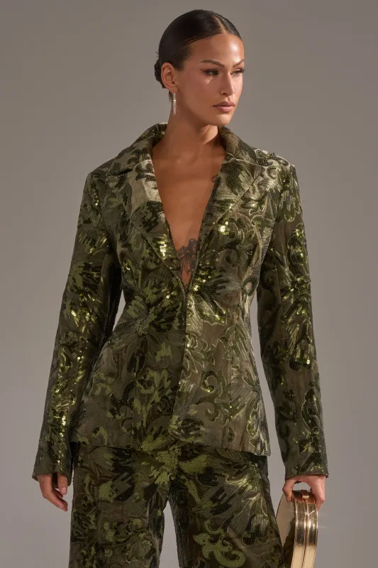 AURORA SEQUIN VELVET BLAZER sold by AKIRA