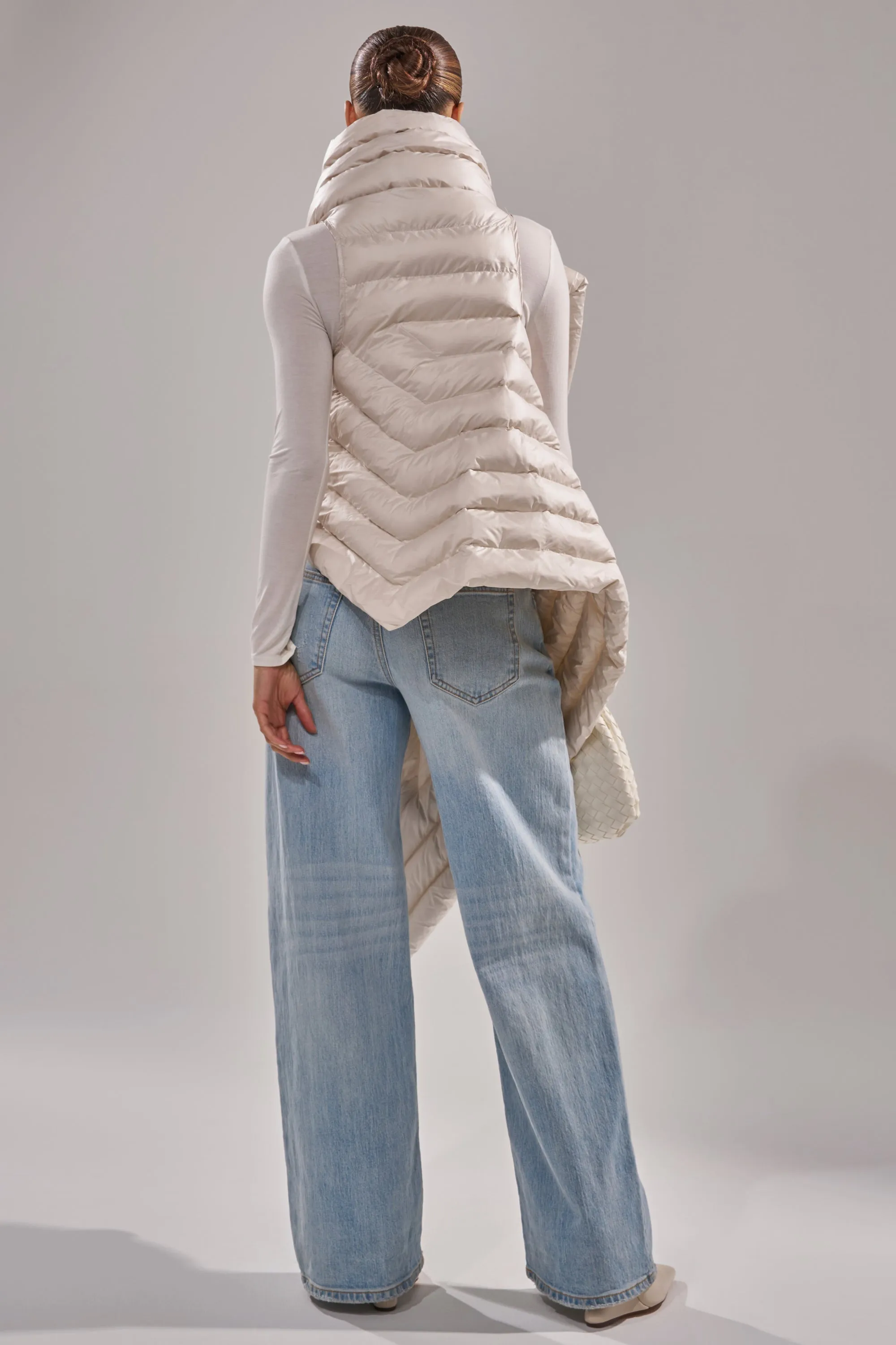 FOR THE DRAMA PUFFER VEST IN IVORY sold by AKIRA product image thumbnail 2