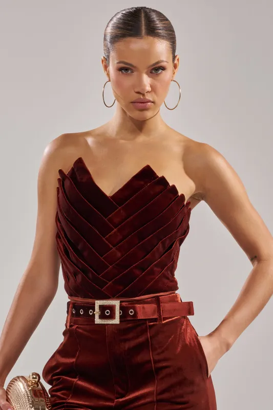 FLASHING LIGHTS VELVET CORSET sold by AKIRA