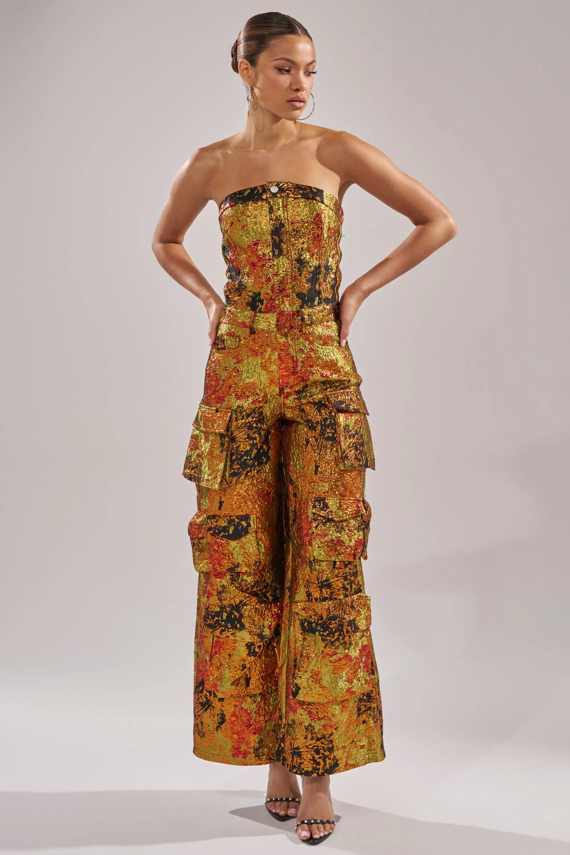 NIKKI BROCADE JUMPSUIT sold by AKIRA product image thumbnail 2