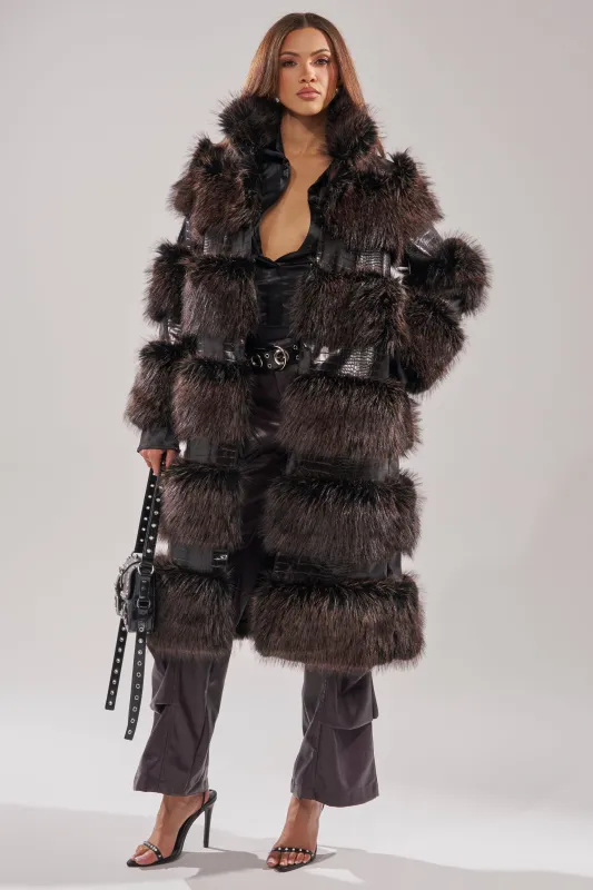 MOXIE FUR TRIM TRENCH sold by AKIRA