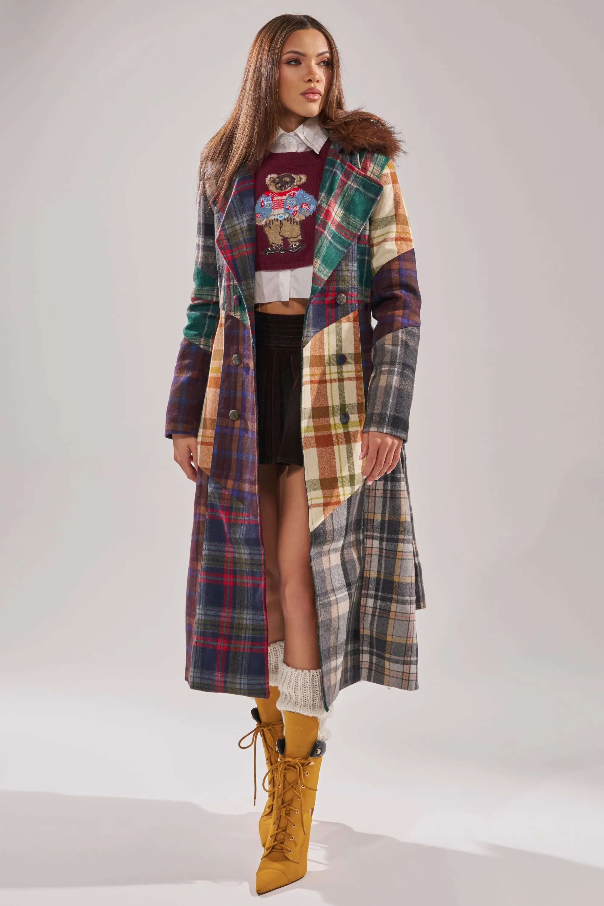 RILEY PATCHWORK TRENCH sold by AKIRA product image thumbnail 3