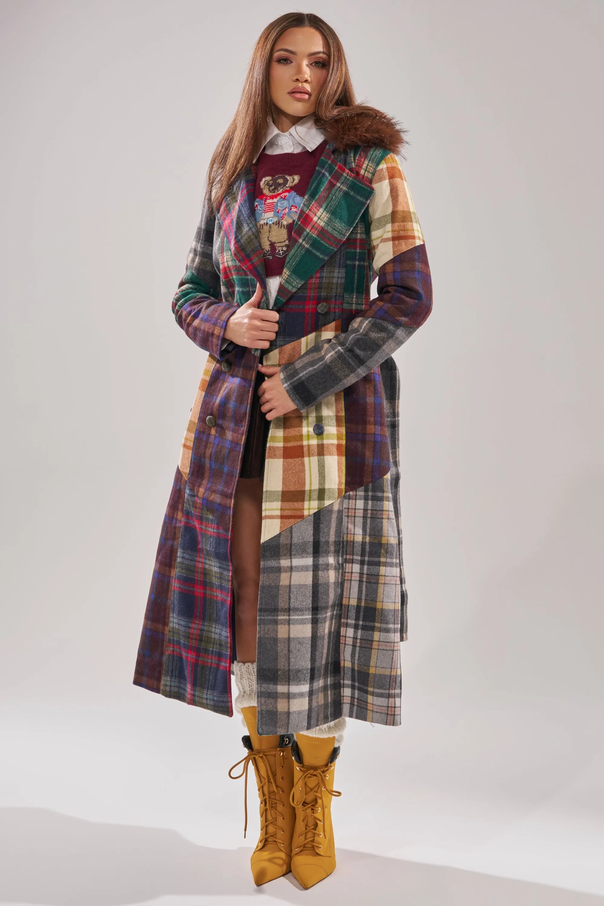 RILEY PATCHWORK TRENCH sold by AKIRA product image thumbnail 2