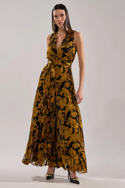 REGINA PRINTED WIDE LEG JUMPSUIT sold by AKIRA