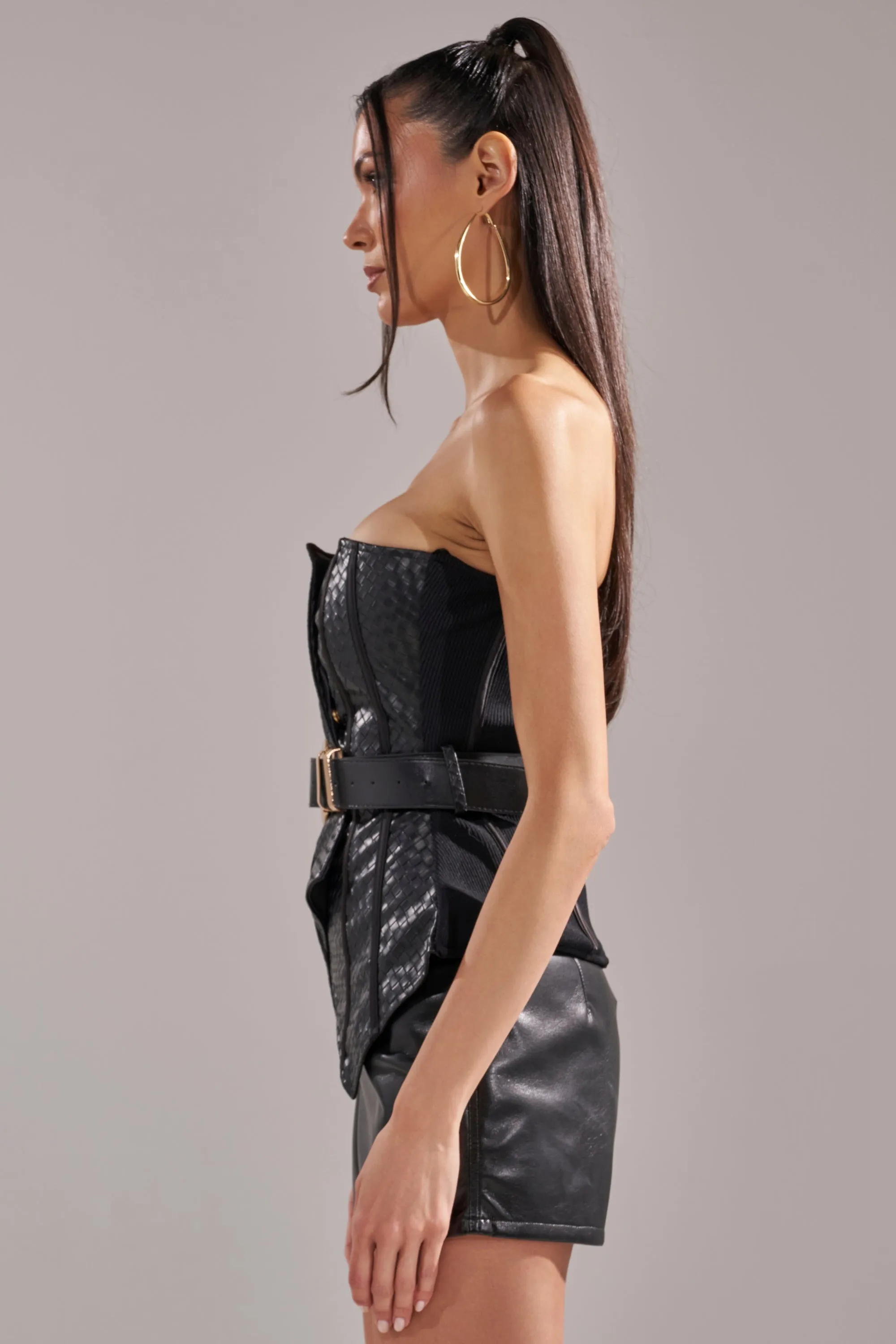 CLASSY GIRL FAUX LEATHER CORSET sold by AKIRA product image thumbnail 4