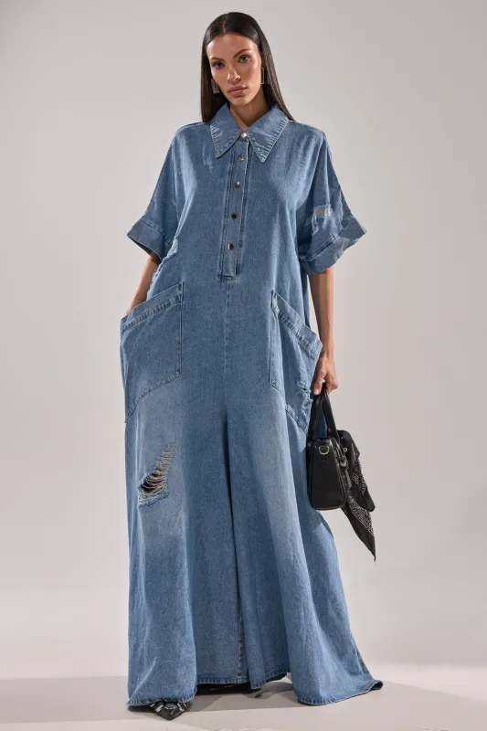 THE BEST OVERSIZED DENIM JUMPSUIT sold by AKIRA