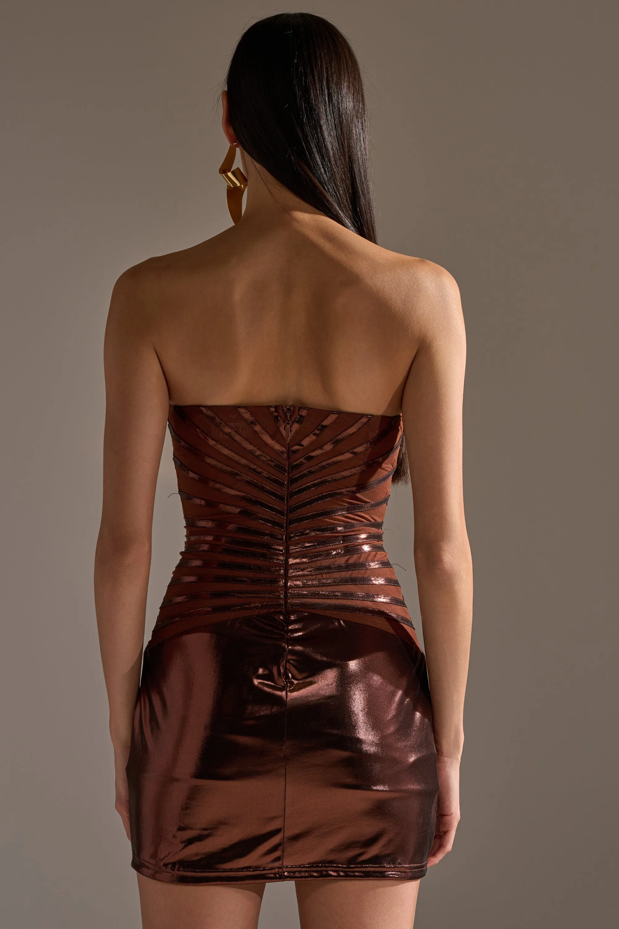 ON THE MOVE BRONZE MINI DRESS sold by AKIRA product image thumbnail 5