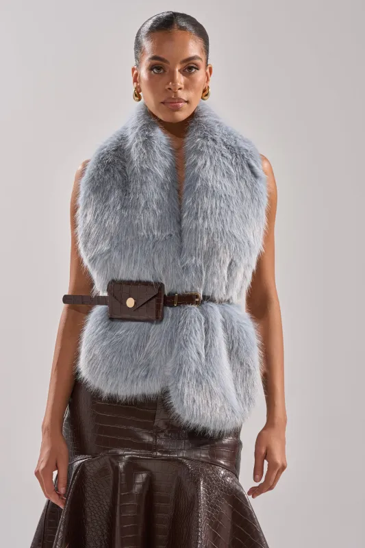 ITS GIVING FUR BLOUSE sold by AKIRA