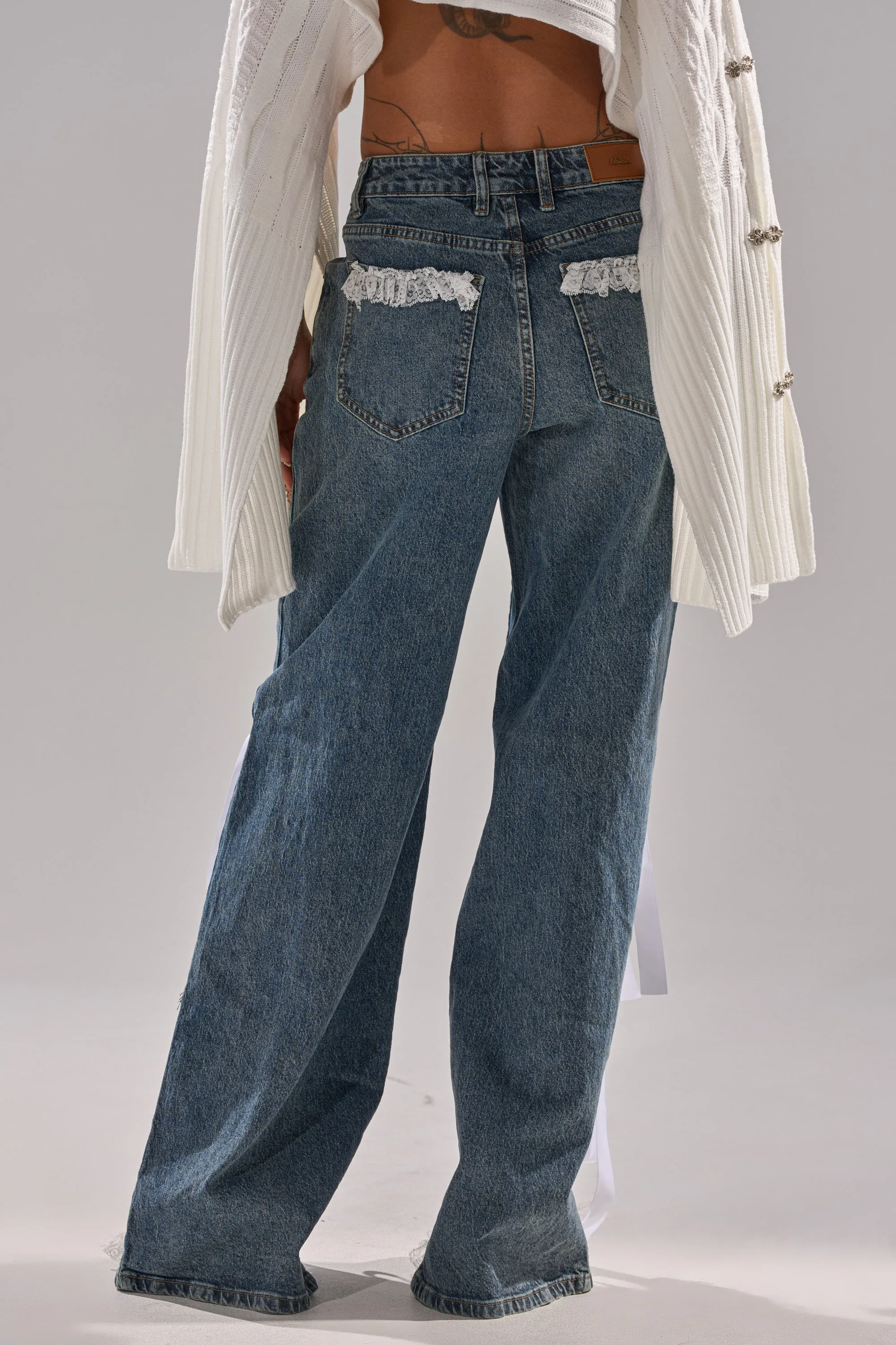 TIE ME UP RELAXED DENIM sold by AKIRA product image thumbnail 4