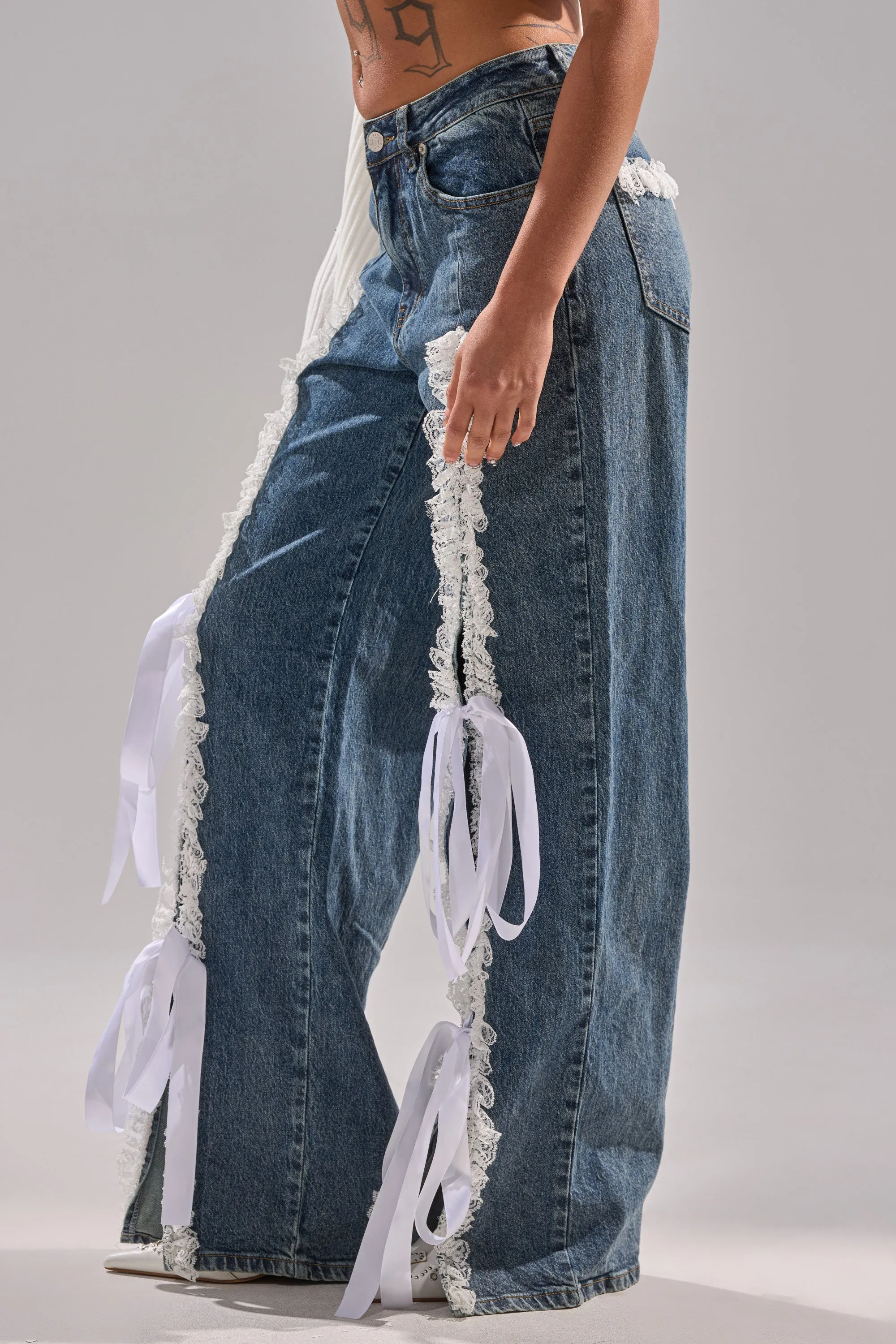 TIE ME UP RELAXED DENIM sold by AKIRA product image thumbnail 3