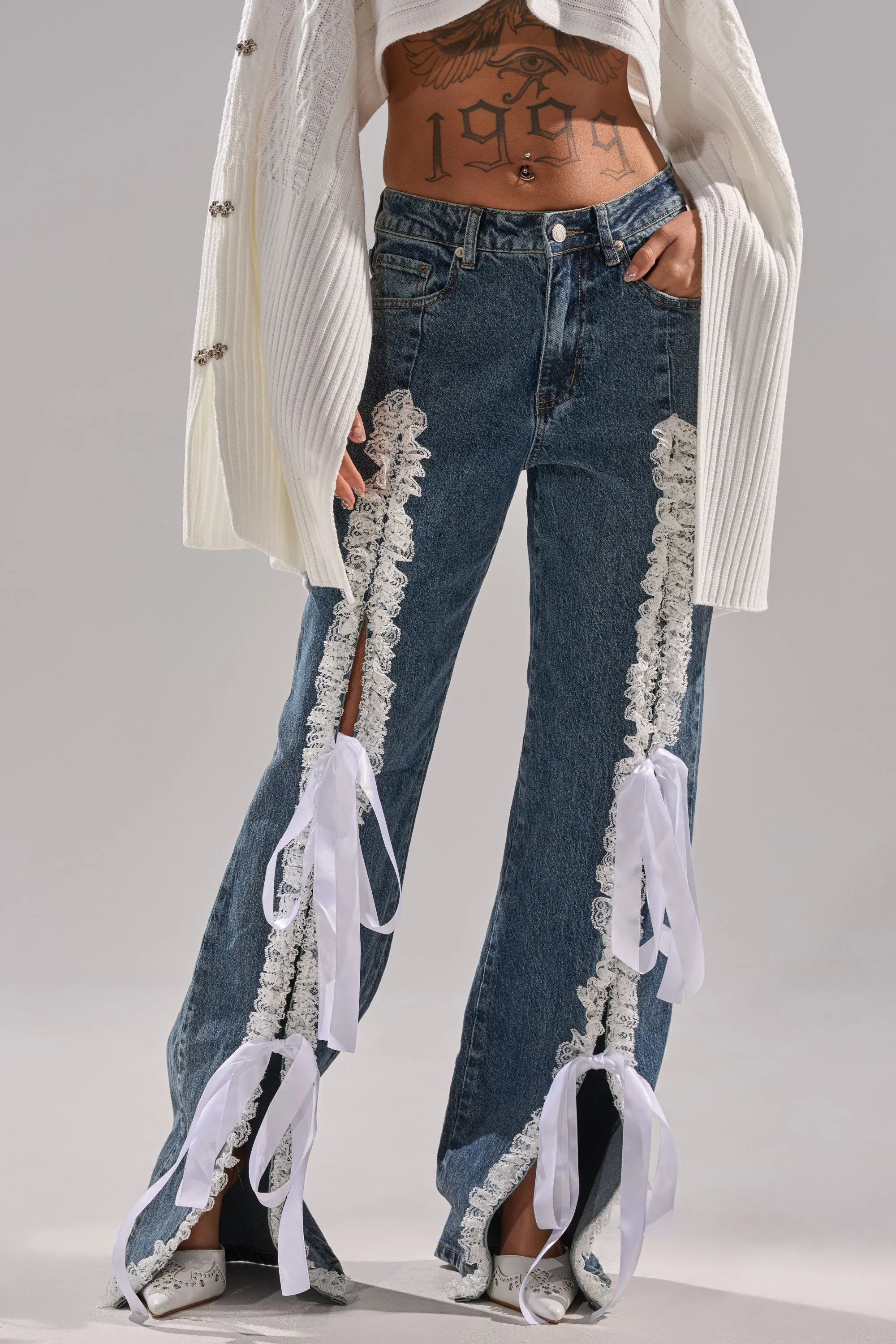 TIE ME UP RELAXED DENIM sold by AKIRA product image thumbnail 2
