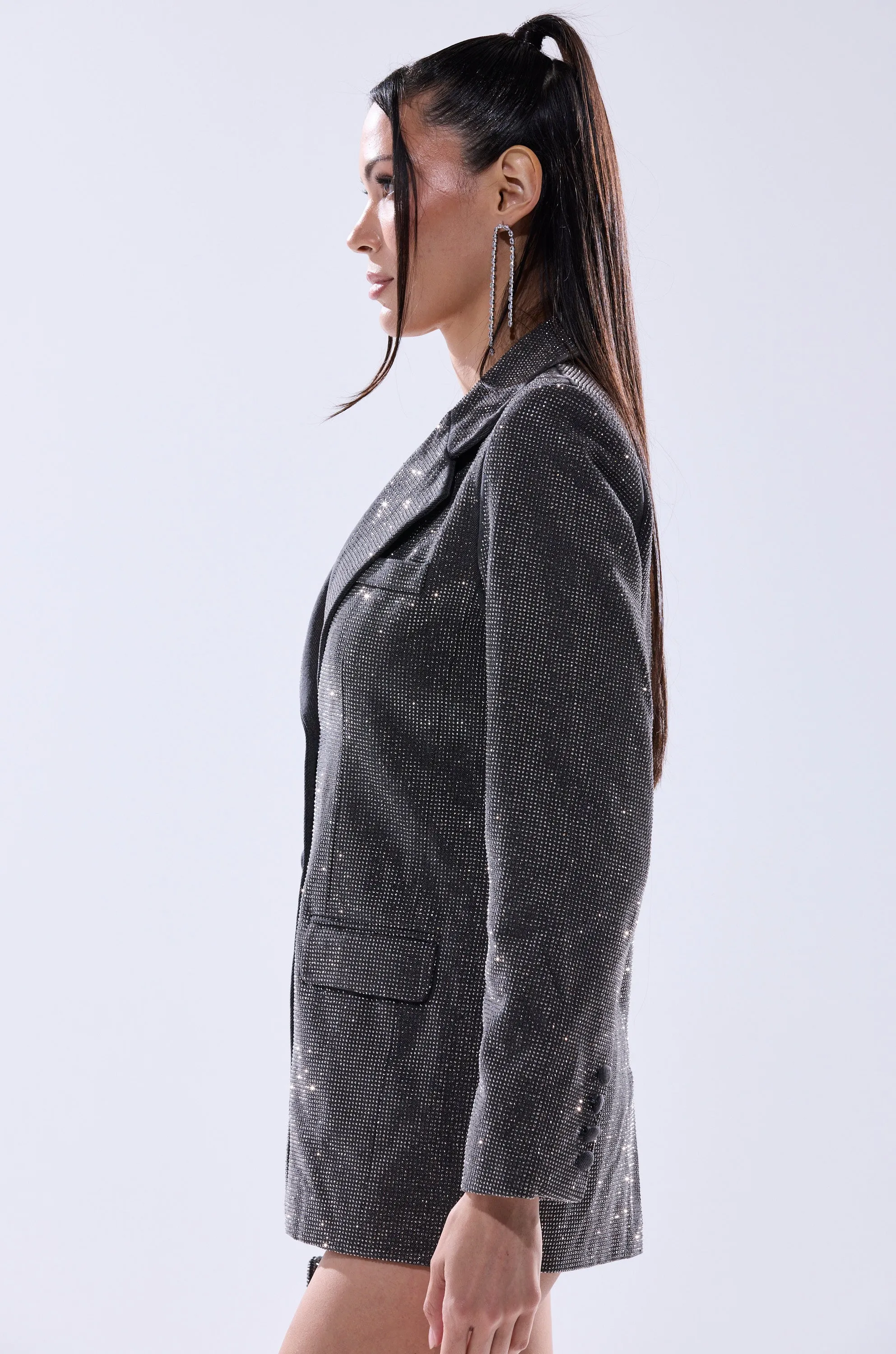 ALL EYES ON ME EMBELLISHED DENIM BLAZER sold by AKIRA product image thumbnail 5