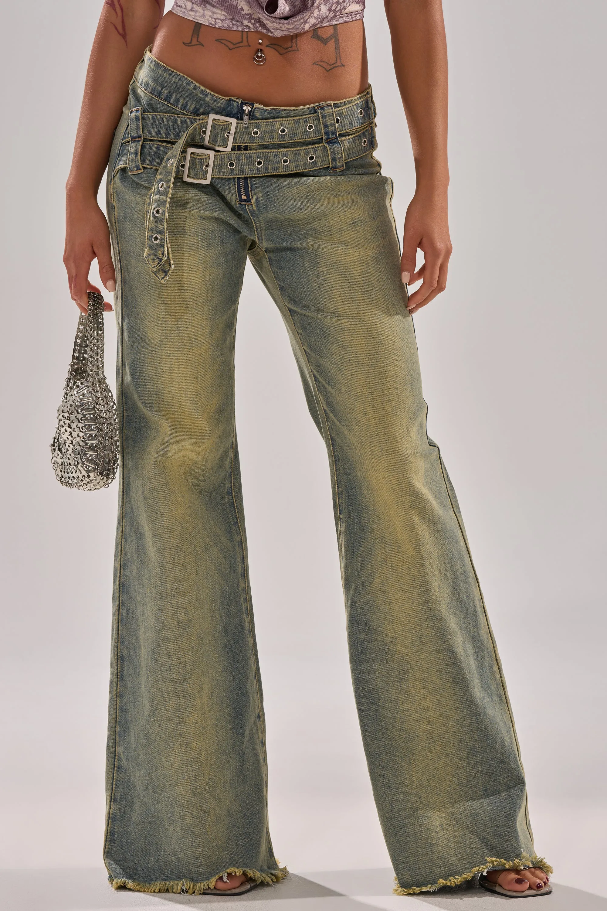 JUST LIKE THAT STRAIGHT-LEG DENIM WITH BUCKLE sold by AKIRA product image thumbnail 2