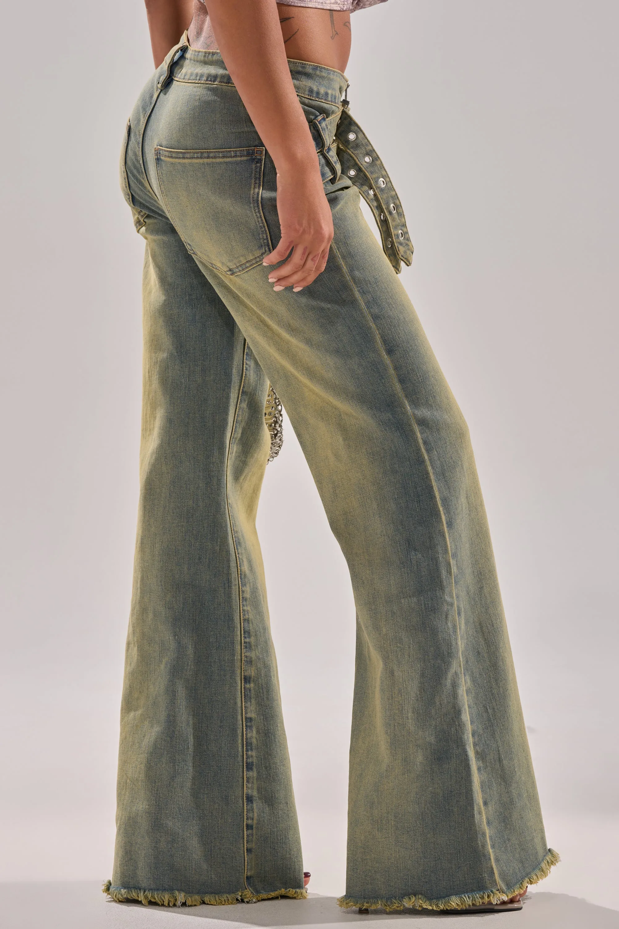 JUST LIKE THAT STRAIGHT-LEG DENIM WITH BUCKLE sold by AKIRA product image thumbnail 3