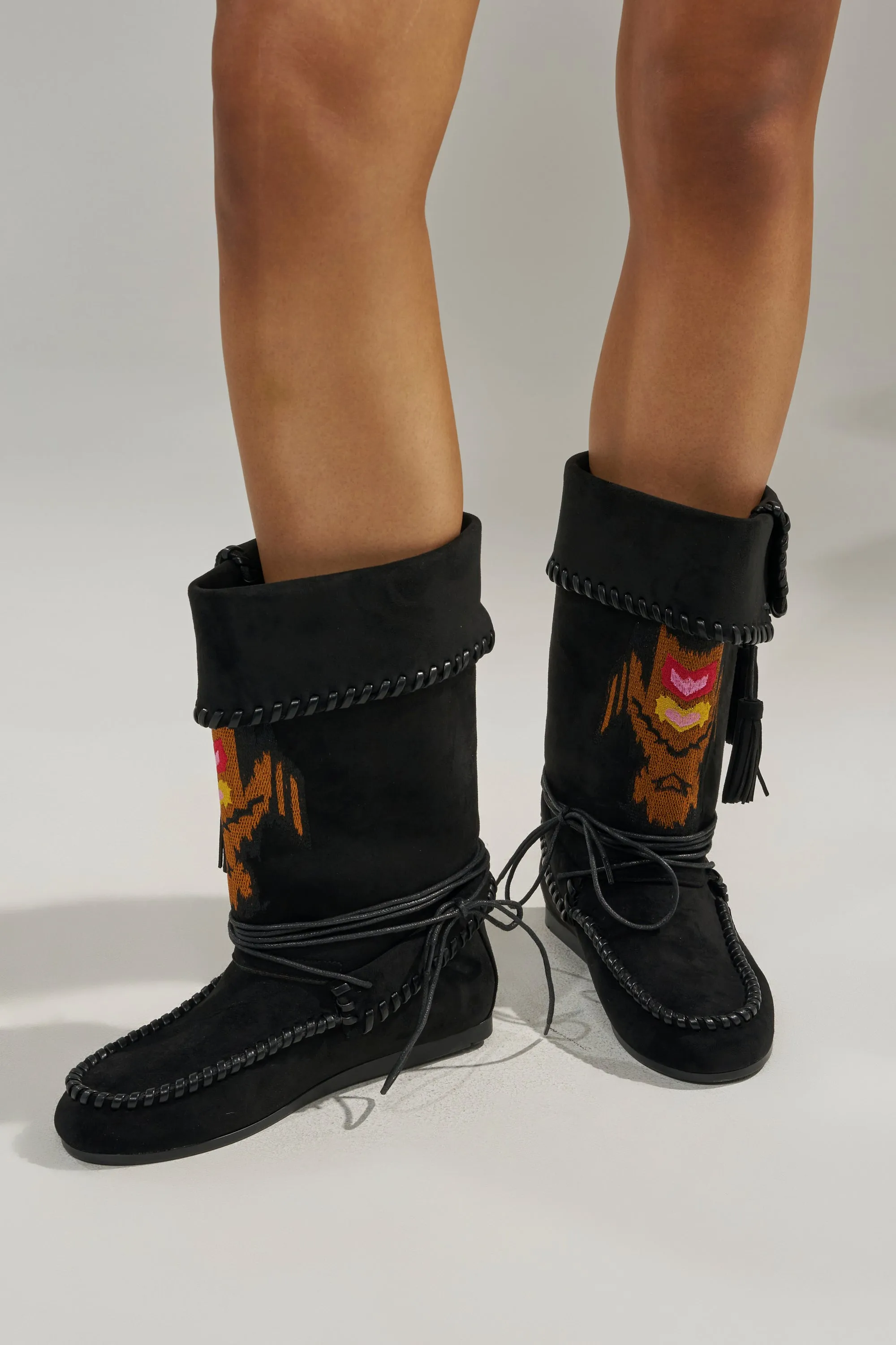 AZALEA WANG WERET BLACK FLAT BOOTIE sold by AKIRA