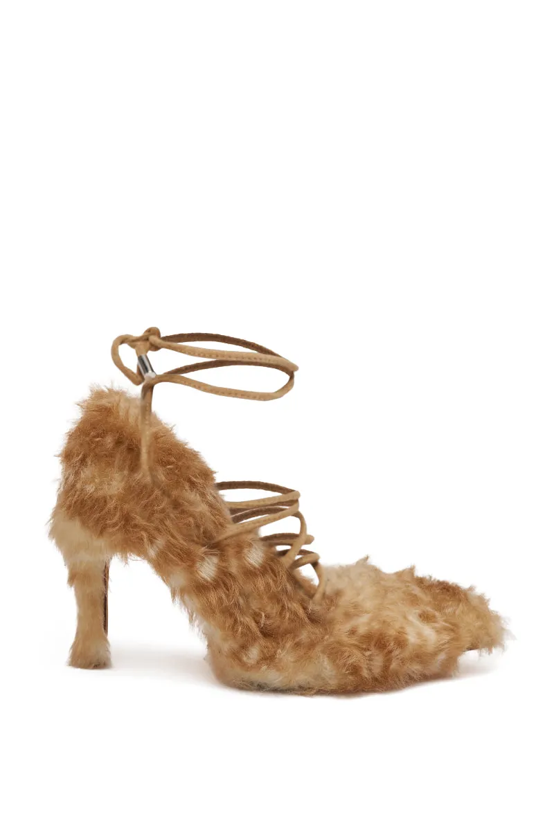 AZALEA WANG PAULHINO SNOW LEOPARD STRAPPY PUMP sold by AKIRA product image thumbnail 5