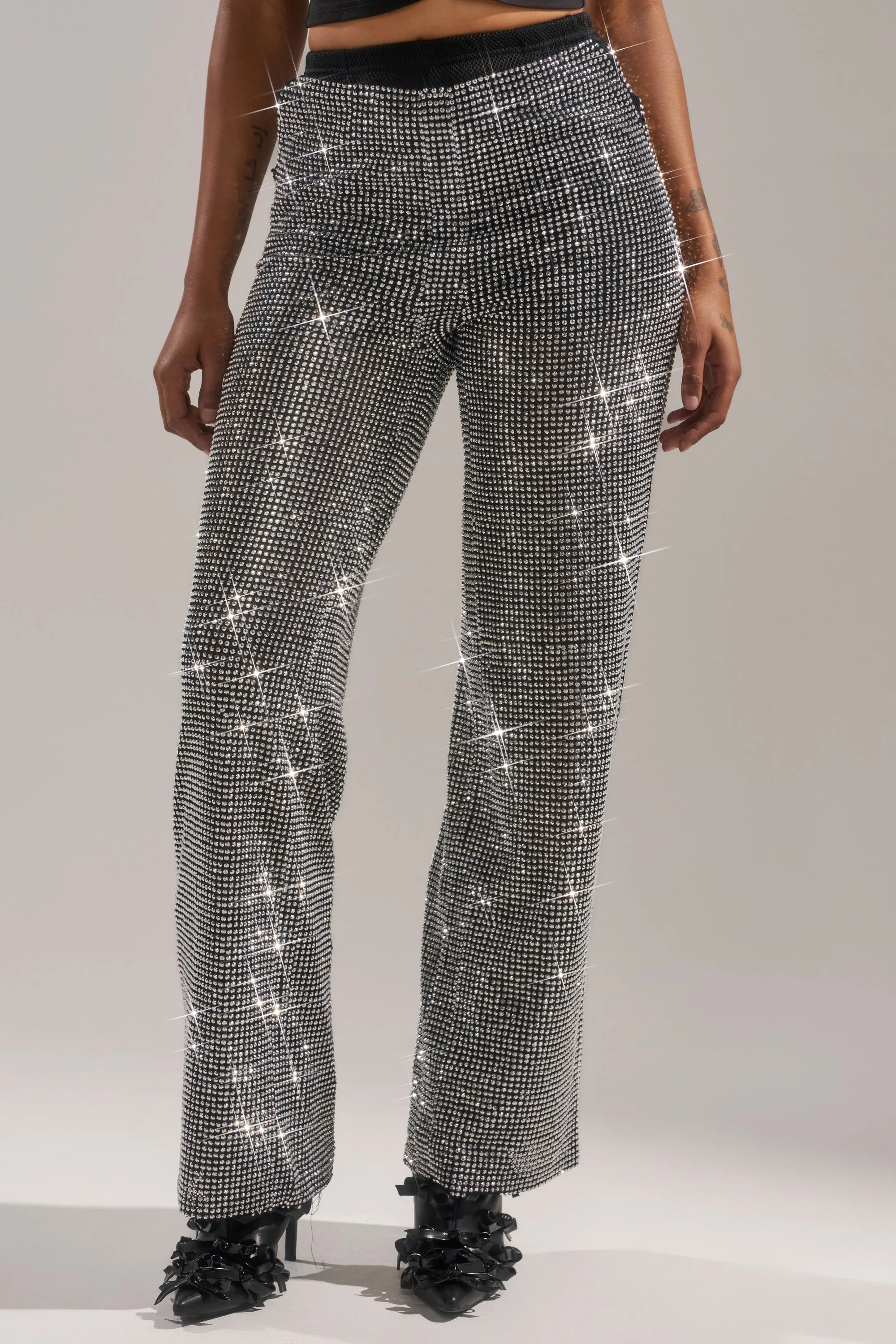 LET IT GO RHINESTONE WIDE LEG PANT sold by AKIRA product image thumbnail 4
