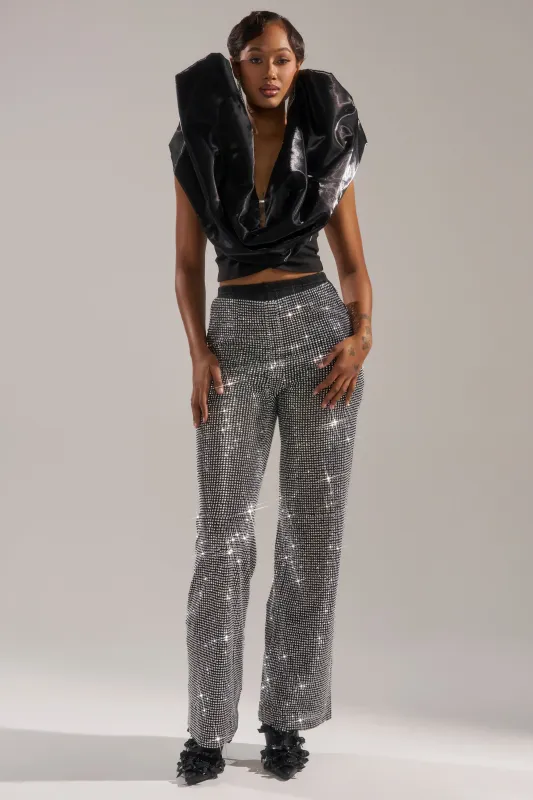 LET IT GO RHINESTONE WIDE LEG PANT sold by AKIRA