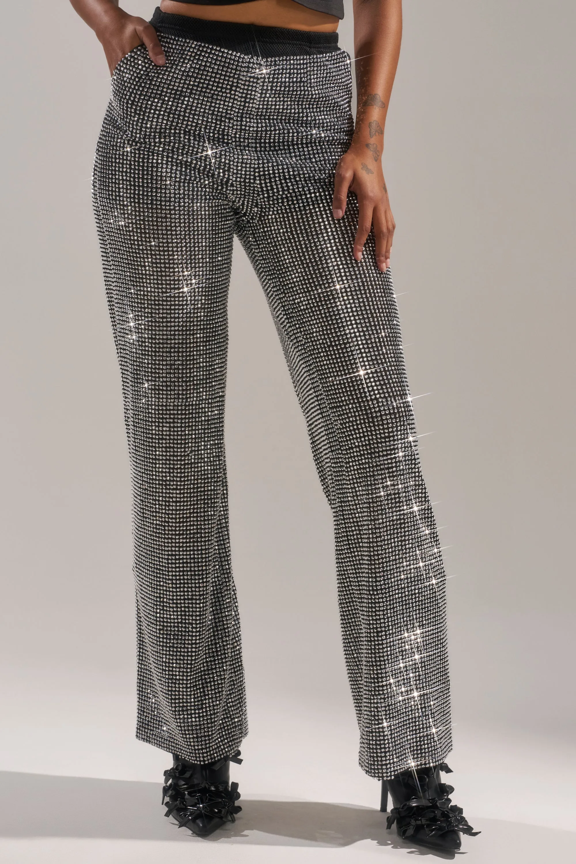 LET IT GO RHINESTONE WIDE LEG PANT sold by AKIRA product image thumbnail 3