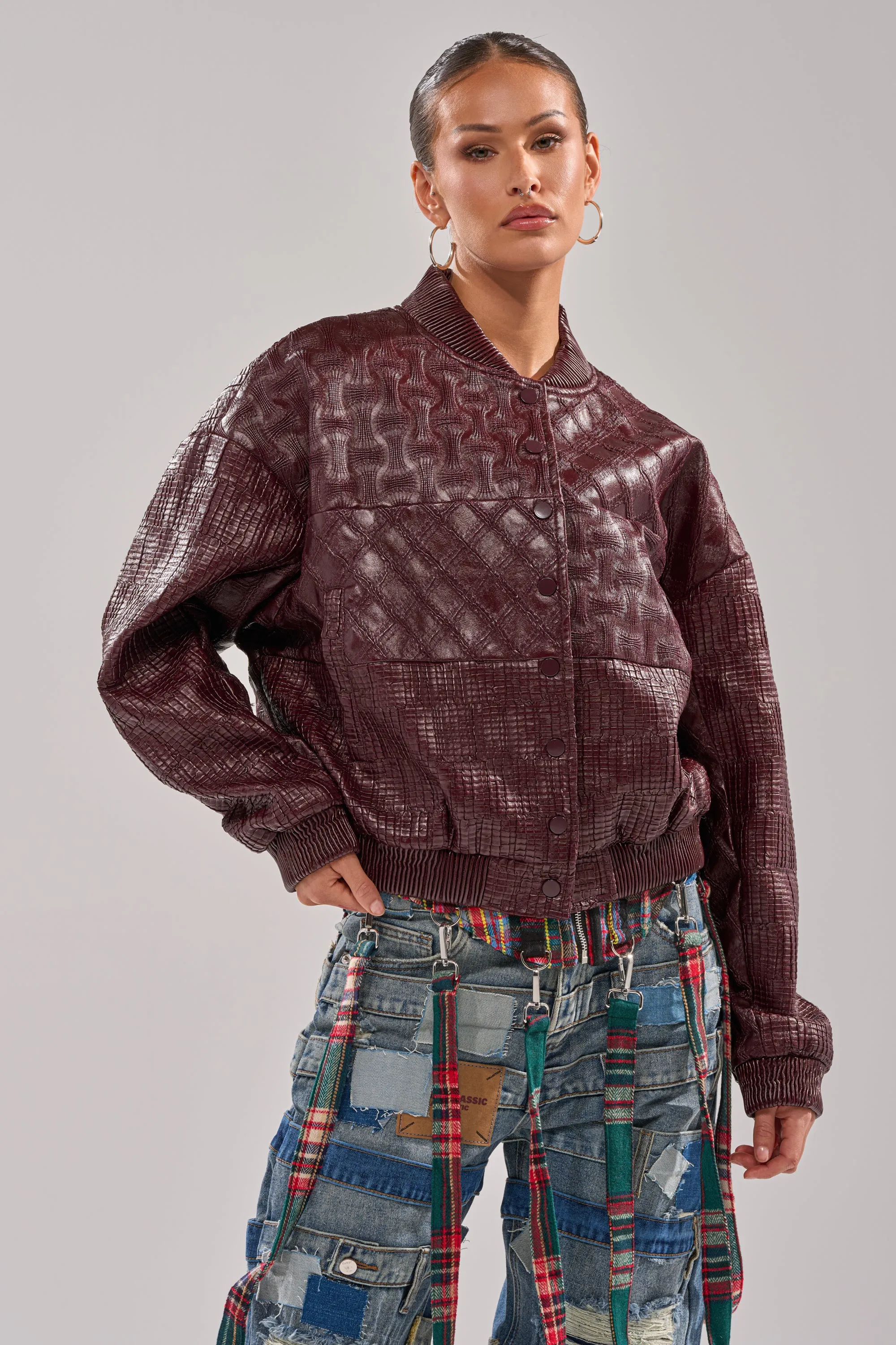 CHARLI PATCHWORK BOMBER sold by AKIRA product image thumbnail 2