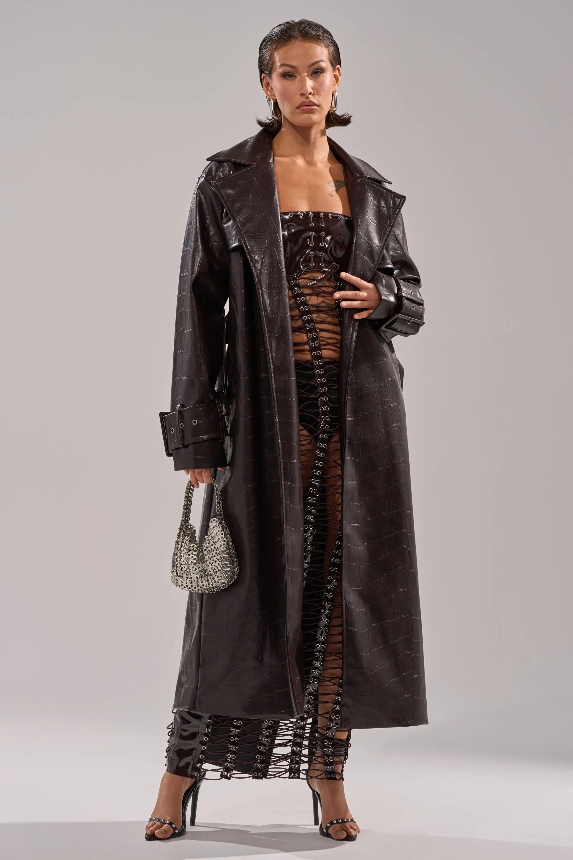 EMBOSSED CROC TRENCH sold by AKIRA product image thumbnail 5