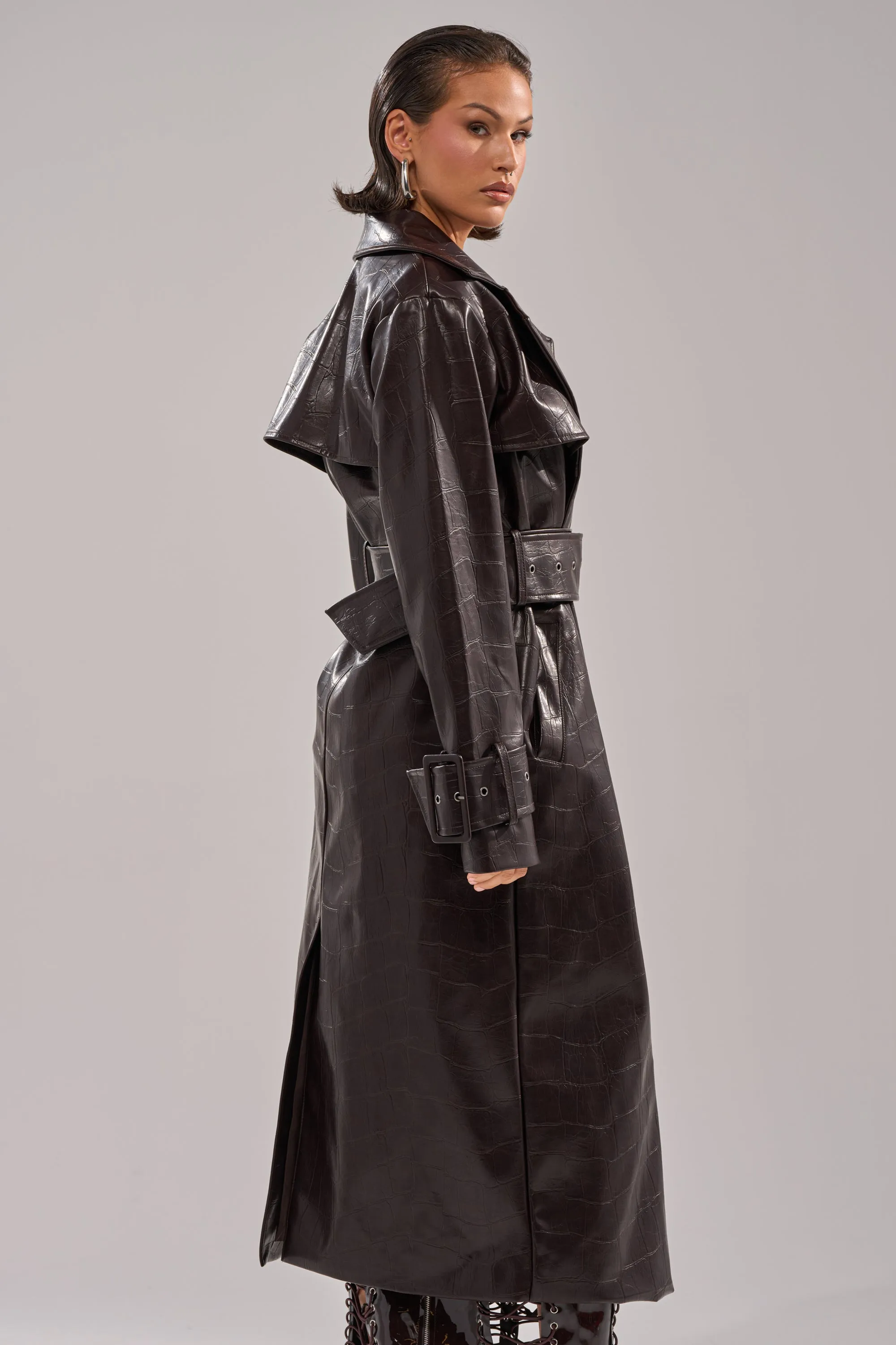 EMBOSSED CROC TRENCH sold by AKIRA product image thumbnail 3